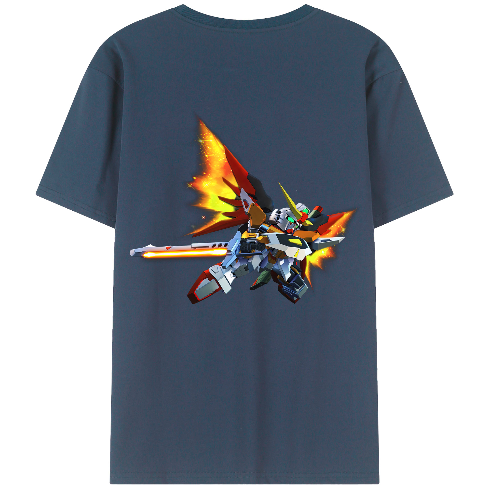 （画像用） 機動戦士ガンダム Mobile Suit Gundam 綿100％ メンズ半袖Tシャツ（バックプリント） 通気性