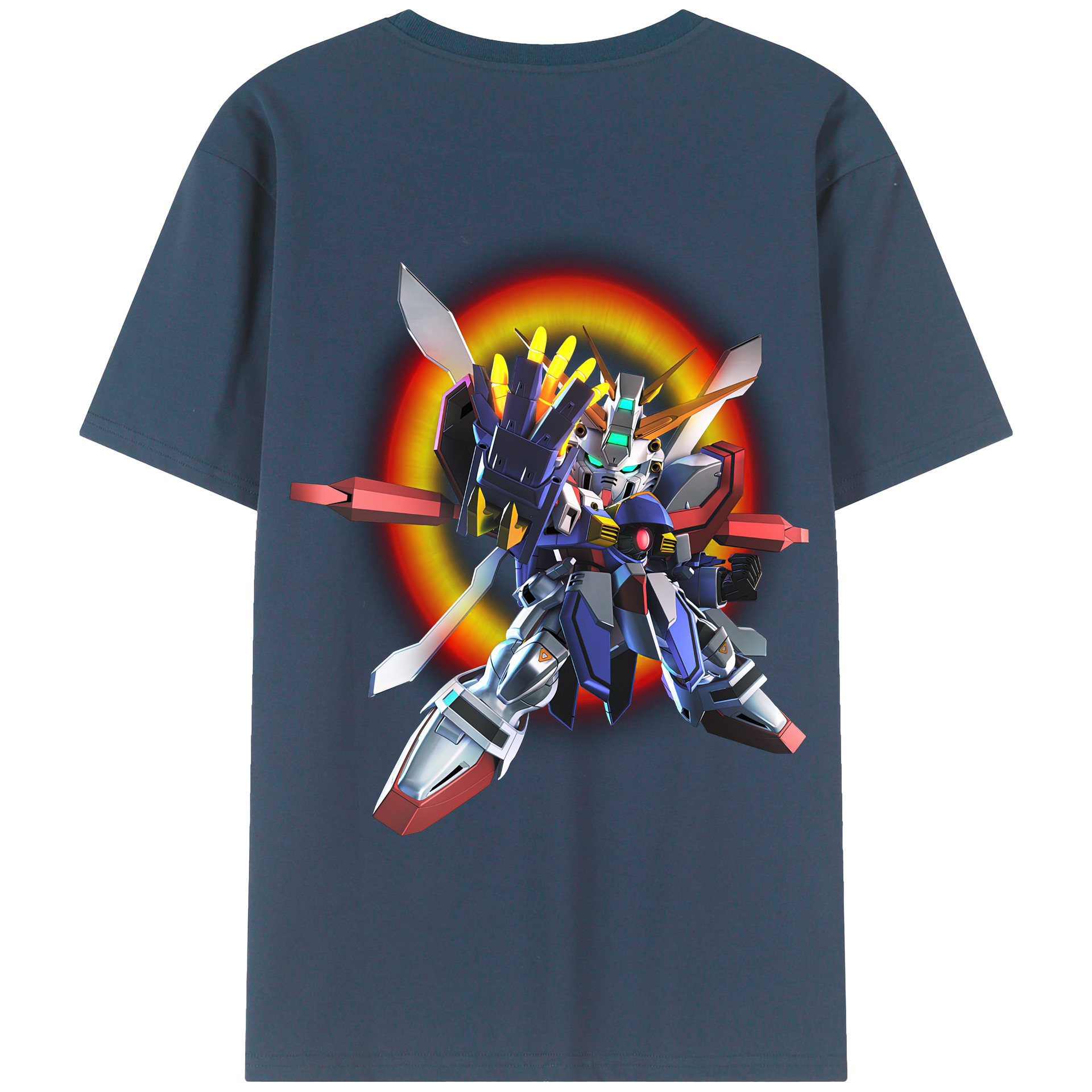 （画像用） 機動戦士ガンダム Mobile Suit Gundam 綿100％ メンズ半袖Tシャツ（バックプリント） 通気性