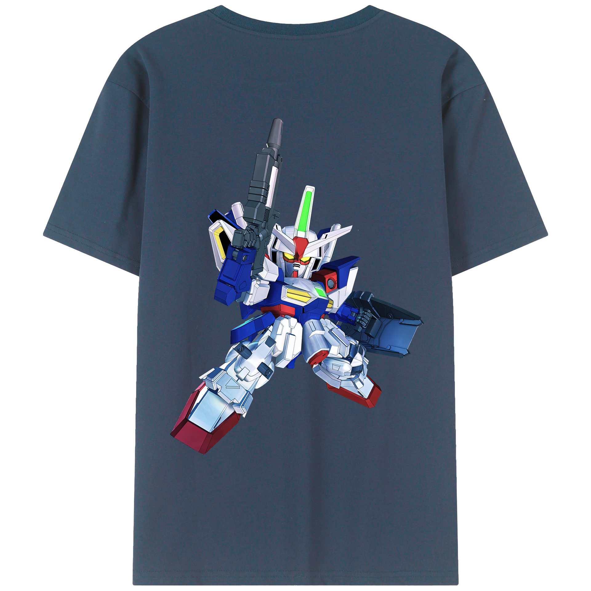 （画像用） 機動戦士ガンダム Mobile Suit Gundam 綿100％ メンズ半袖Tシャツ（バックプリント） 通気性