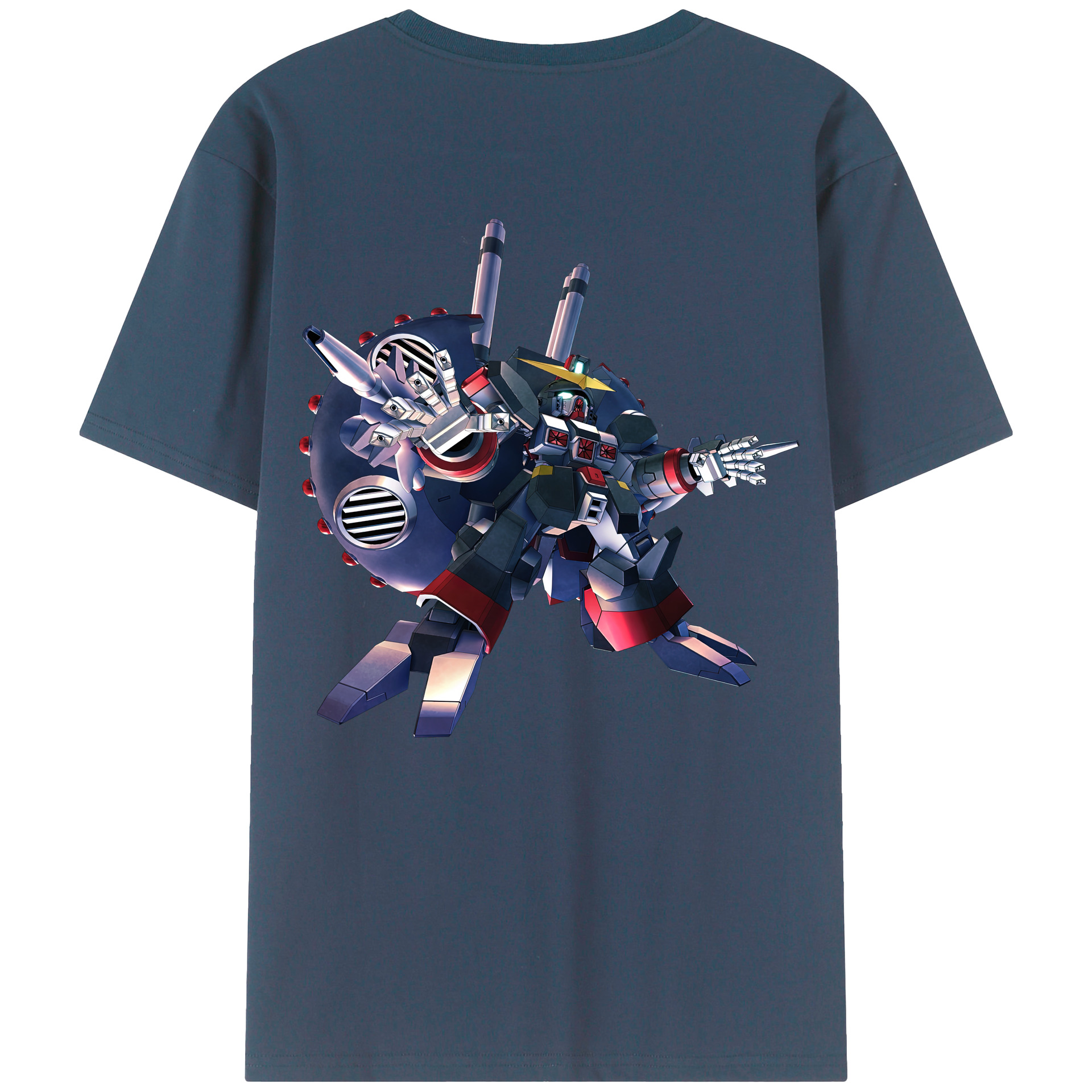 （画像用） 機動戦士ガンダム Mobile Suit Gundam 綿100％ メンズ半袖Tシャツ（バックプリント） 通気性