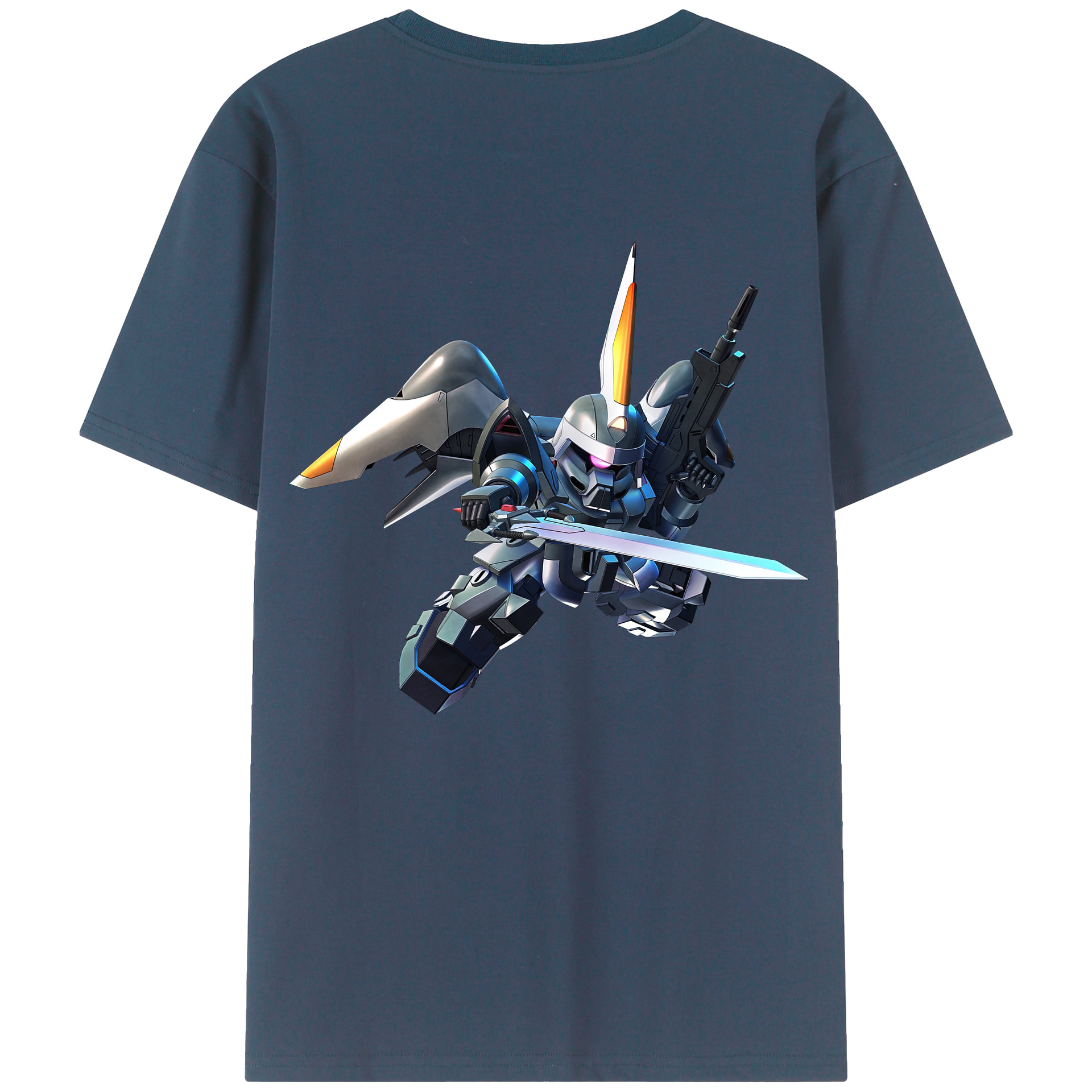 （画像用） 機動戦士ガンダム Mobile Suit Gundam 綿100％ メンズ半袖Tシャツ（バックプリント） 通気性