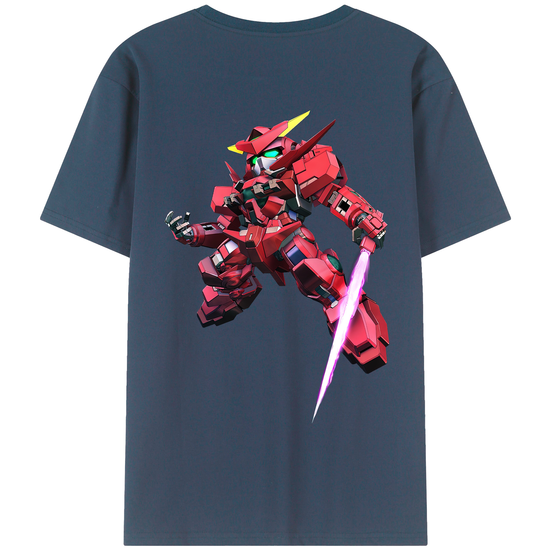 （画像用） 機動戦士ガンダム Mobile Suit Gundam 綿100％ メンズ半袖Tシャツ（バックプリント） 通気性