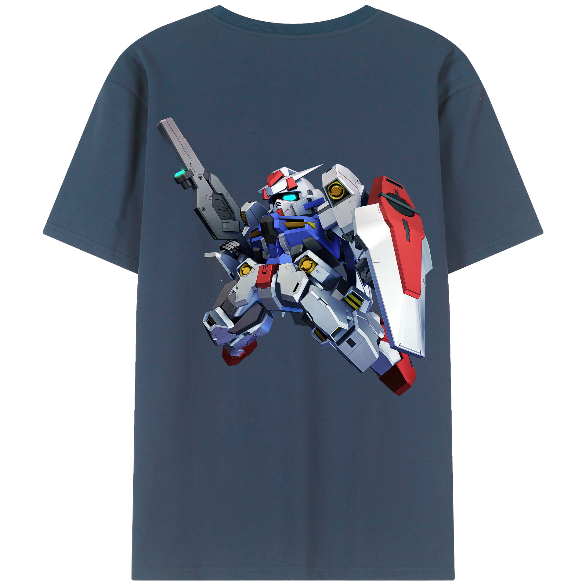（画像用） 機動戦士ガンダム Mobile Suit Gundam 綿100％ メンズ半袖Tシャツ（バックプリント） 通気性