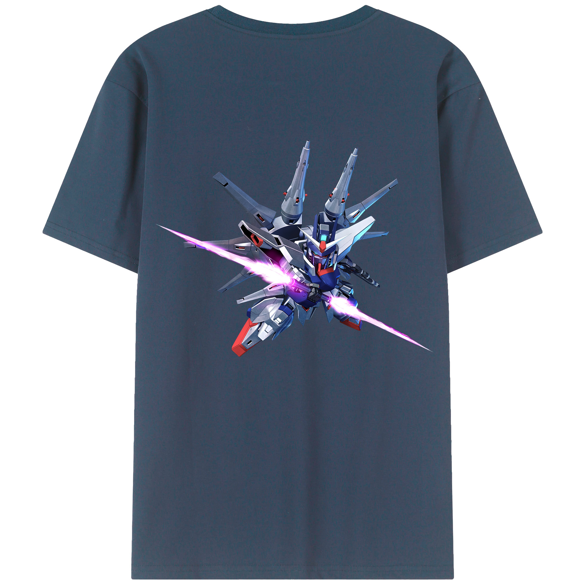 （画像用） 機動戦士ガンダム Mobile Suit Gundam 綿100％ メンズ半袖Tシャツ（バックプリント） 通気性