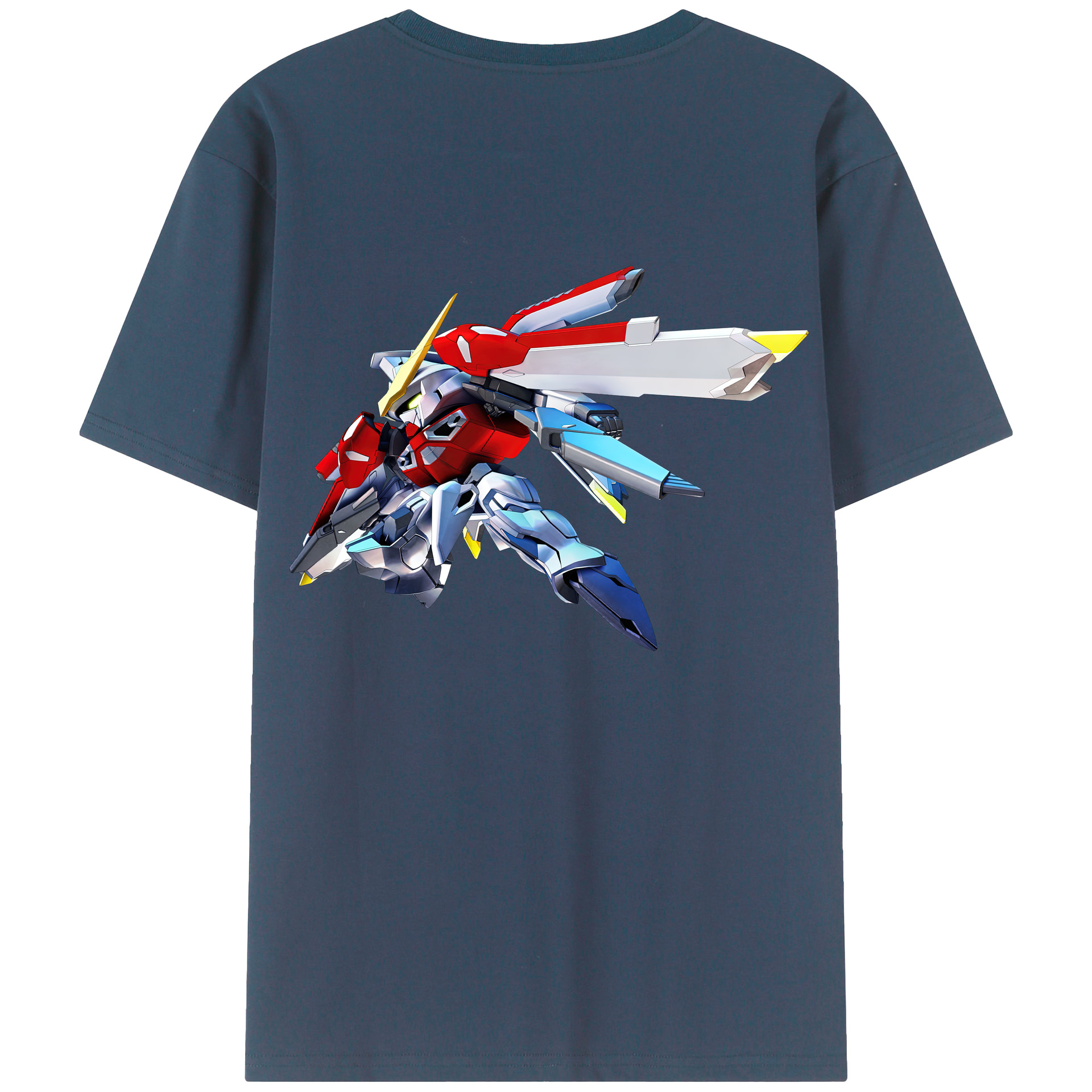 （画像用） 機動戦士ガンダム Mobile Suit Gundam 綿100％ メンズ半袖Tシャツ（バックプリント） 通気性