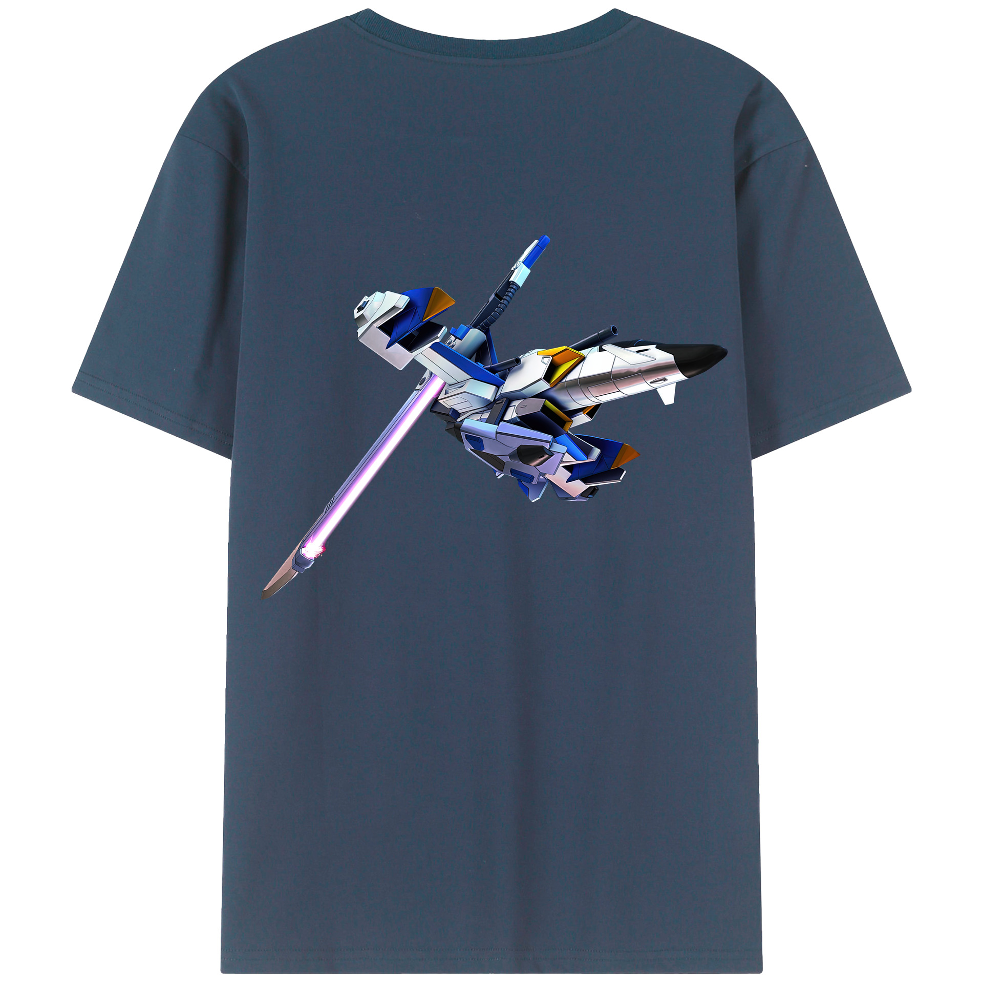 （画像用） 機動戦士ガンダム Mobile Suit Gundam 綿100％ メンズ半袖Tシャツ（バックプリント） 通気性