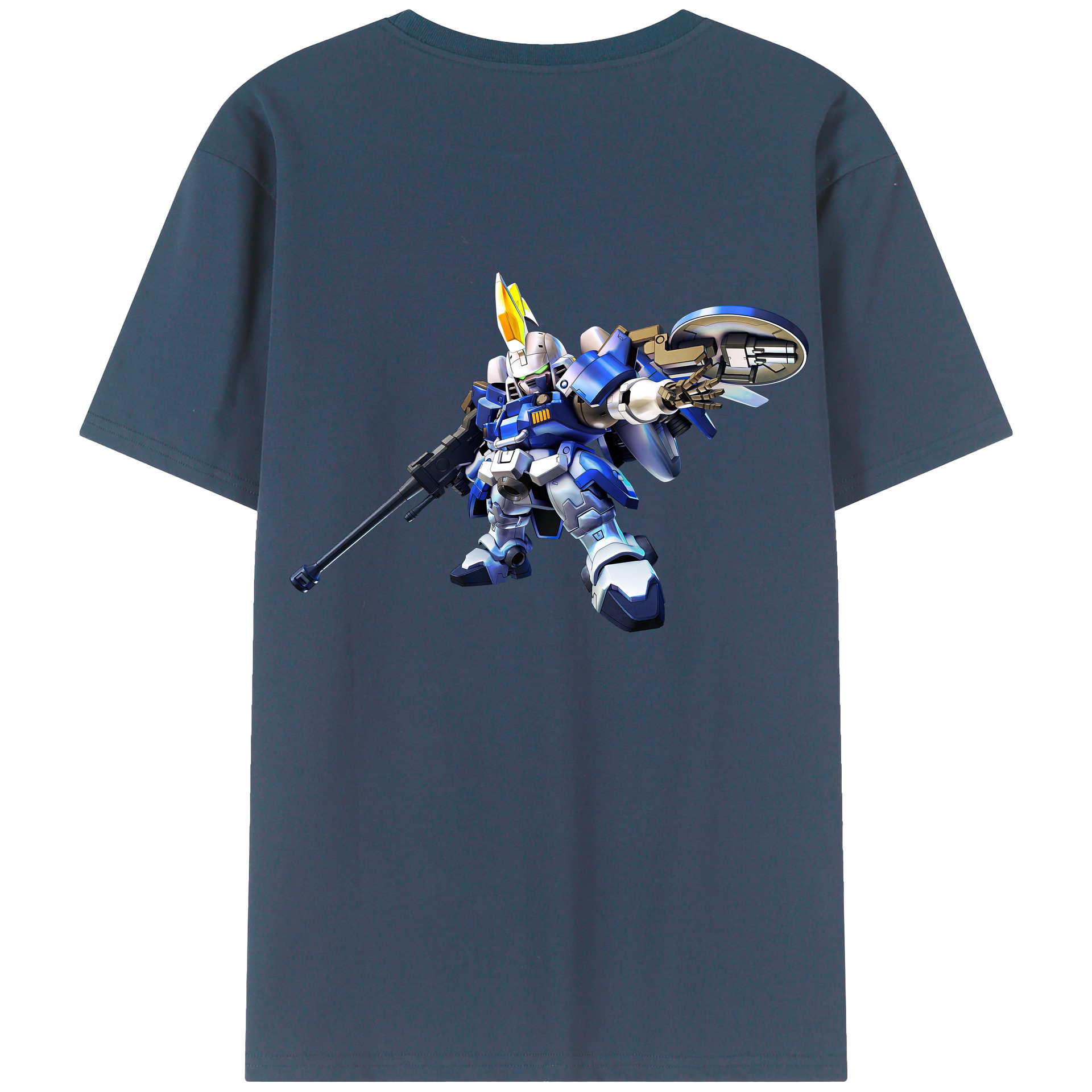 （画像用） 機動戦士ガンダム Mobile Suit Gundam 綿100％ メンズ半袖Tシャツ（バックプリント） 通気性