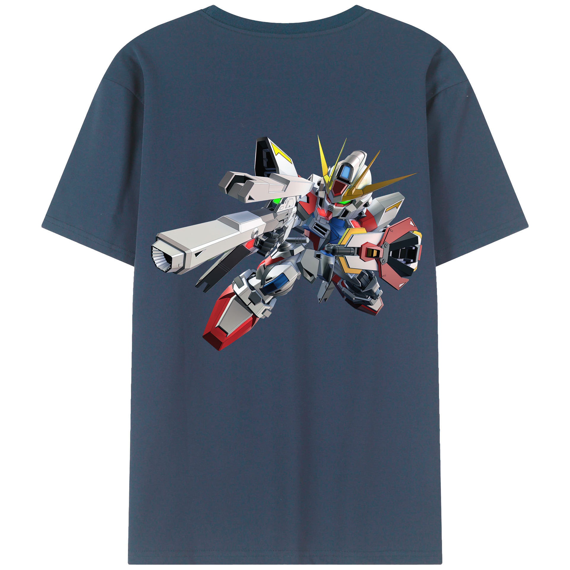 （画像用） 機動戦士ガンダム Mobile Suit Gundam 綿100％ メンズ半袖Tシャツ（バックプリント） 通気性