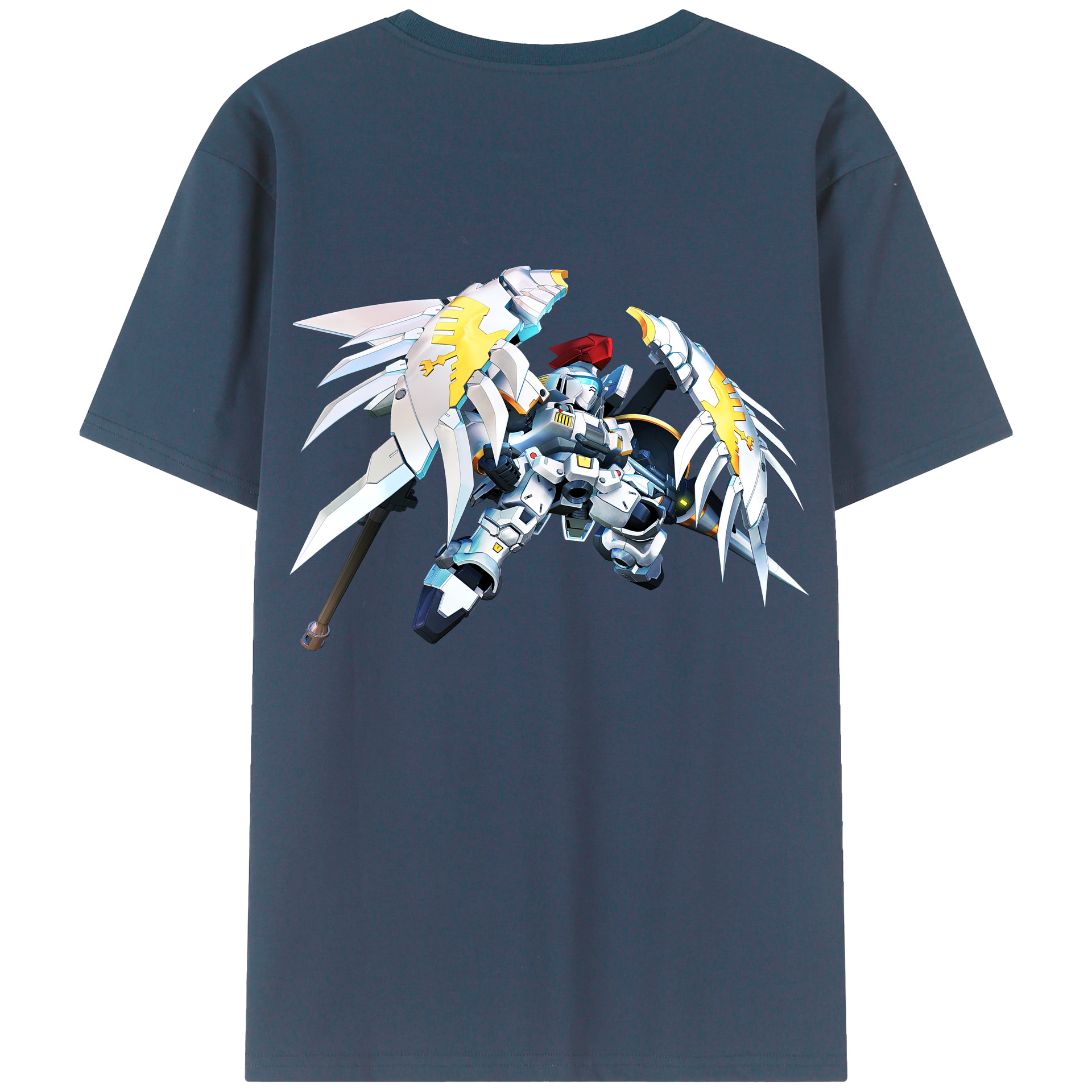 （画像用） 機動戦士ガンダム Mobile Suit Gundam 綿100％ メンズ半袖Tシャツ（バックプリント） 通気性