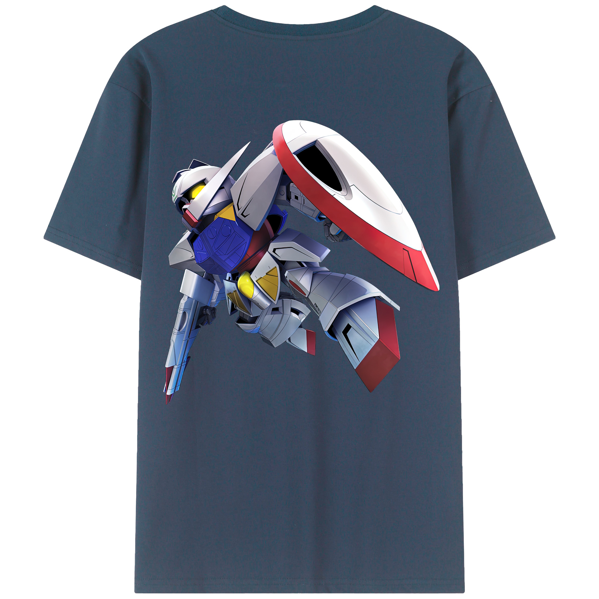 （画像用） 機動戦士ガンダム Mobile Suit Gundam 綿100％ メンズ半袖Tシャツ（バックプリント） 通気性