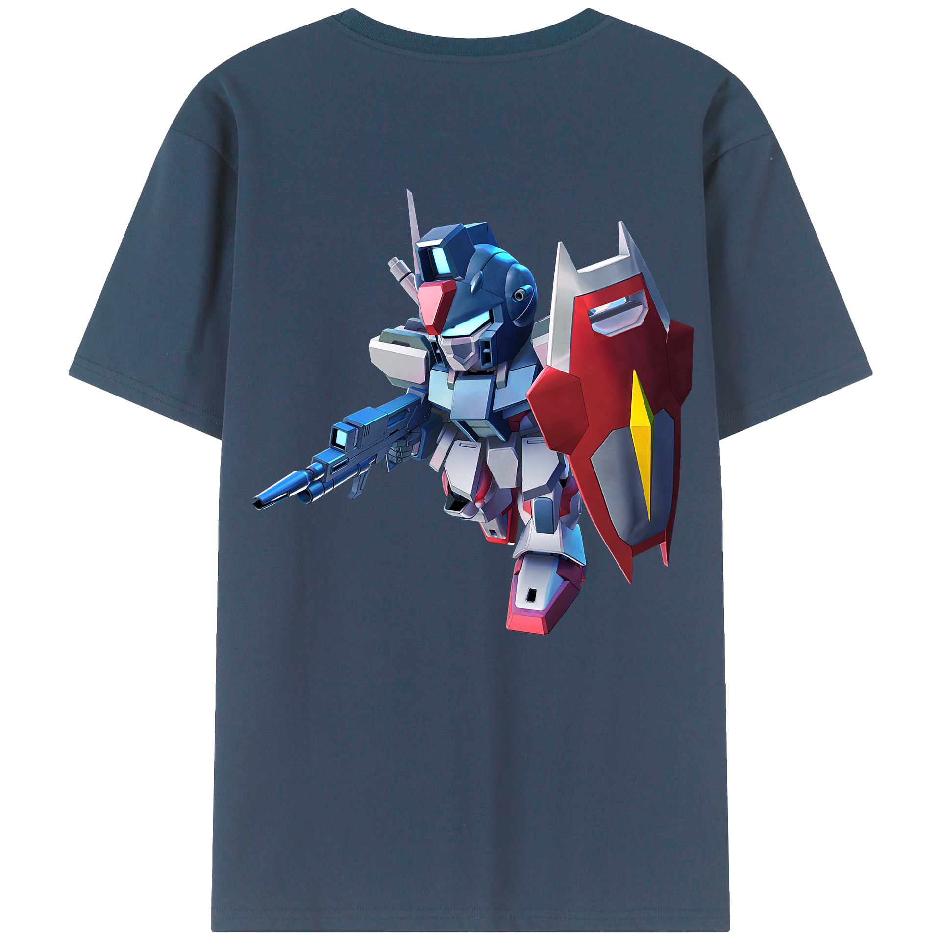 （画像用） 機動戦士ガンダム Mobile Suit Gundam 綿100％ メンズ半袖Tシャツ（バックプリント） 通気性