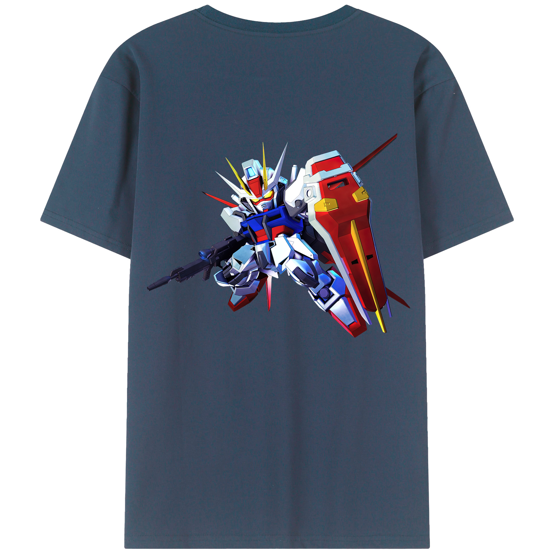 （画像用） 機動戦士ガンダム Mobile Suit Gundam 綿100％ メンズ半袖Tシャツ（バックプリント） 通気性