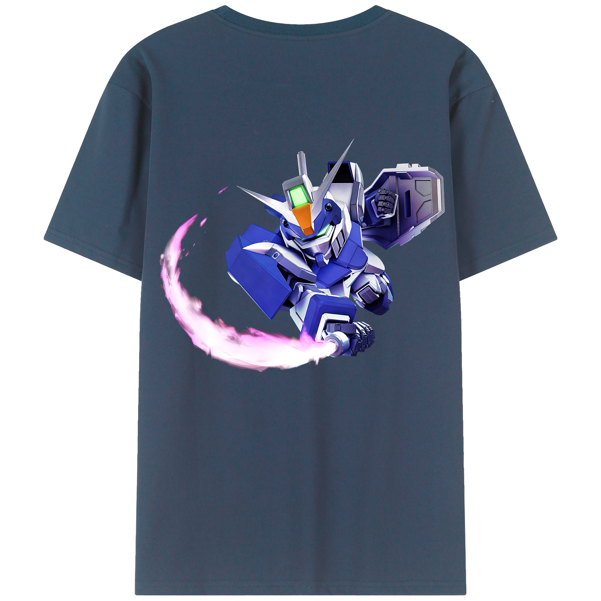（画像用） 機動戦士ガンダム Mobile Suit Gundam 綿100％ メンズ半袖Tシャツ（バックプリント） 通気性