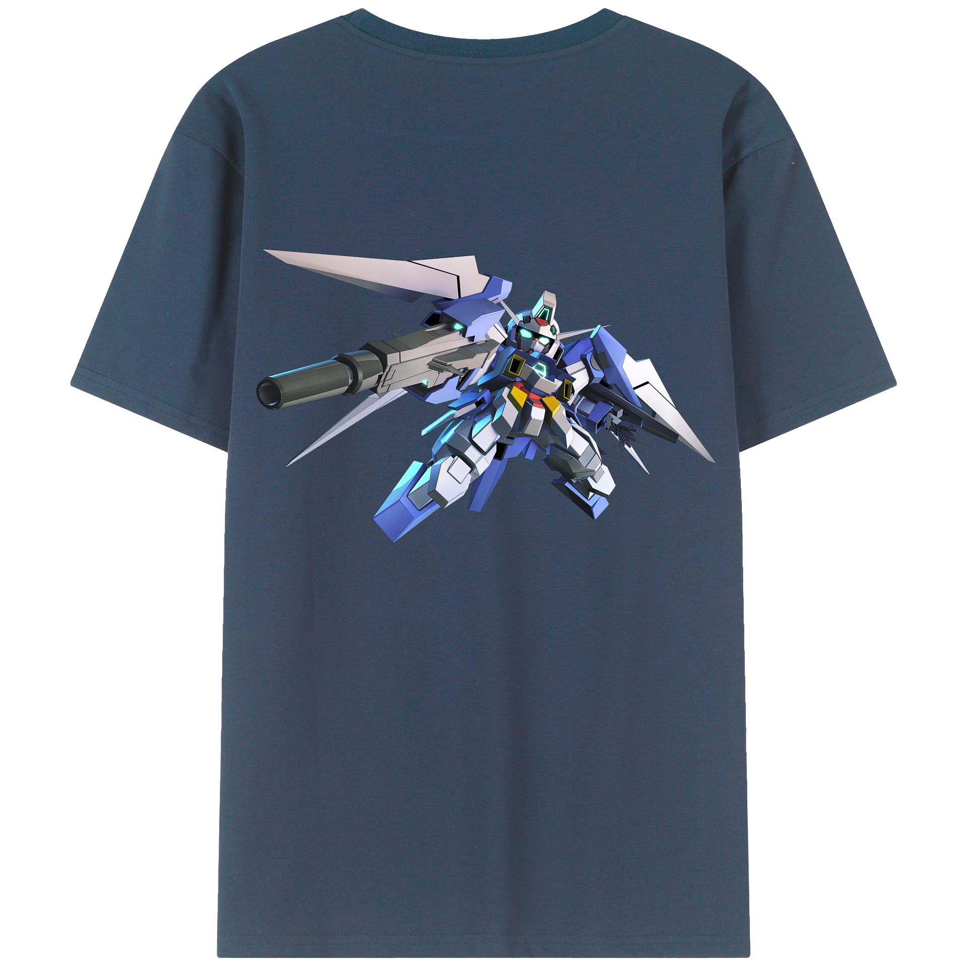 （画像用） 機動戦士ガンダム Mobile Suit Gundam 綿100％ メンズ半袖Tシャツ（バックプリント） 通気性
