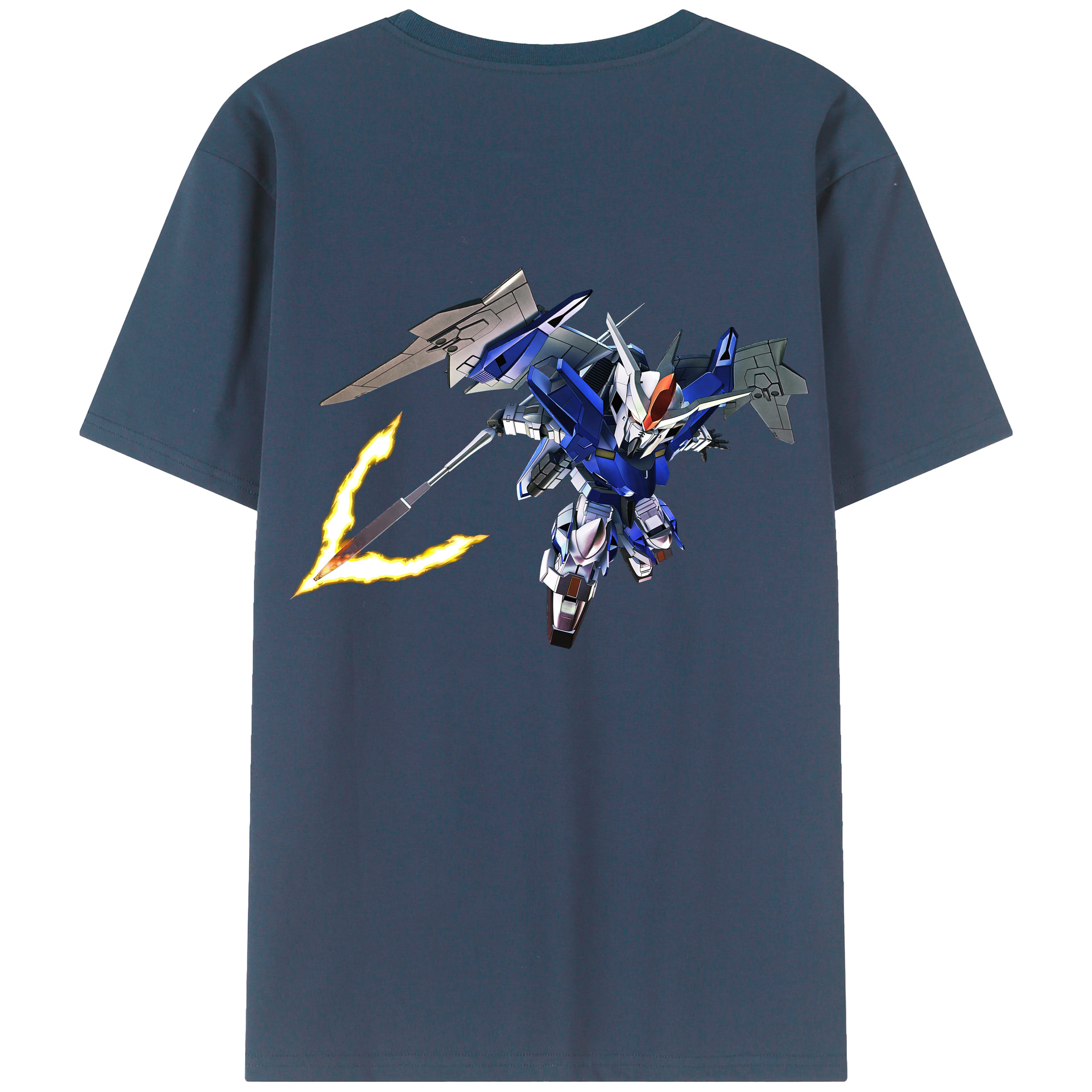（画像用） 機動戦士ガンダム Mobile Suit Gundam 綿100％ メンズ半袖Tシャツ（バックプリント） 通気性