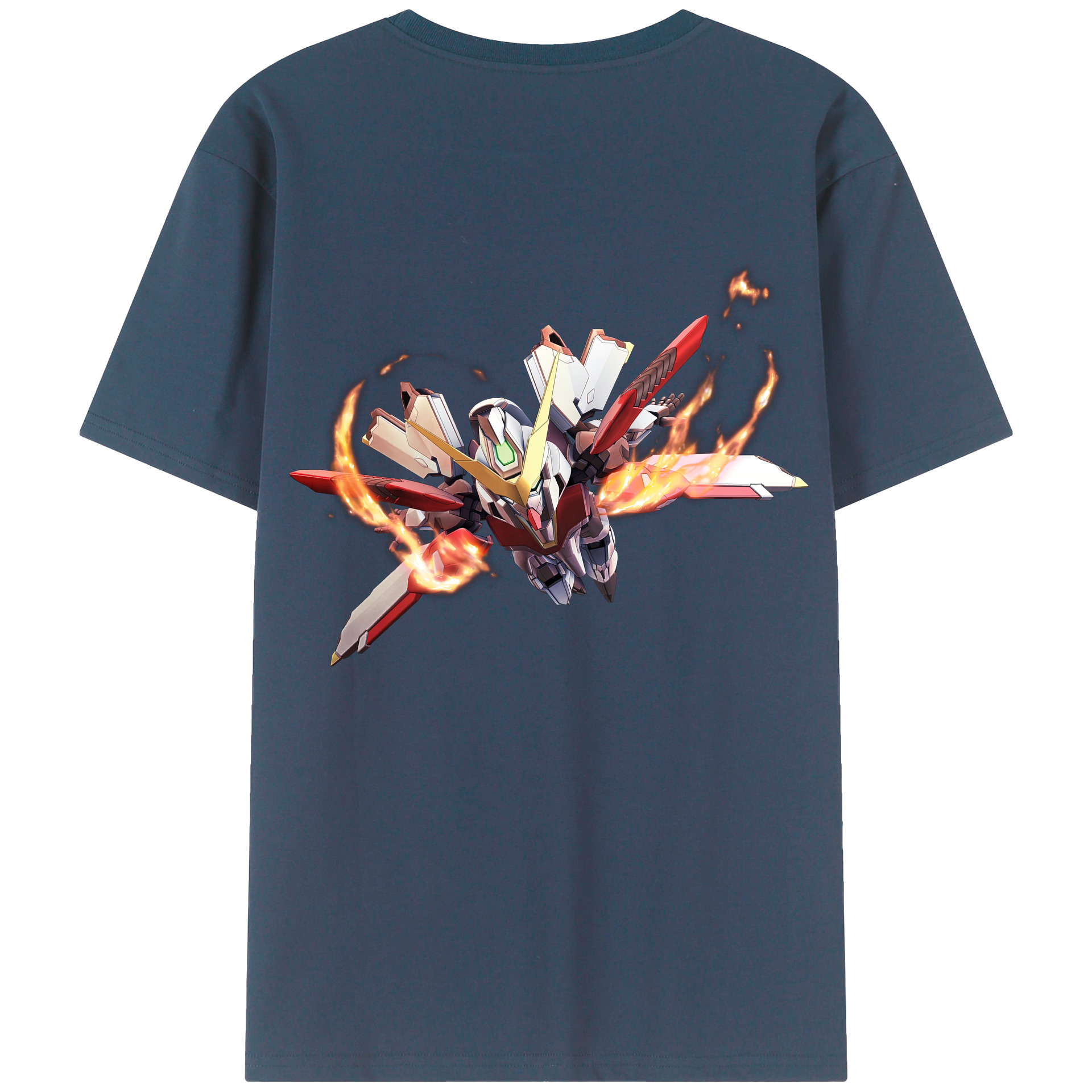 （画像用） 機動戦士ガンダム Mobile Suit Gundam 綿100％ メンズ半袖Tシャツ（バックプリント） 通気性