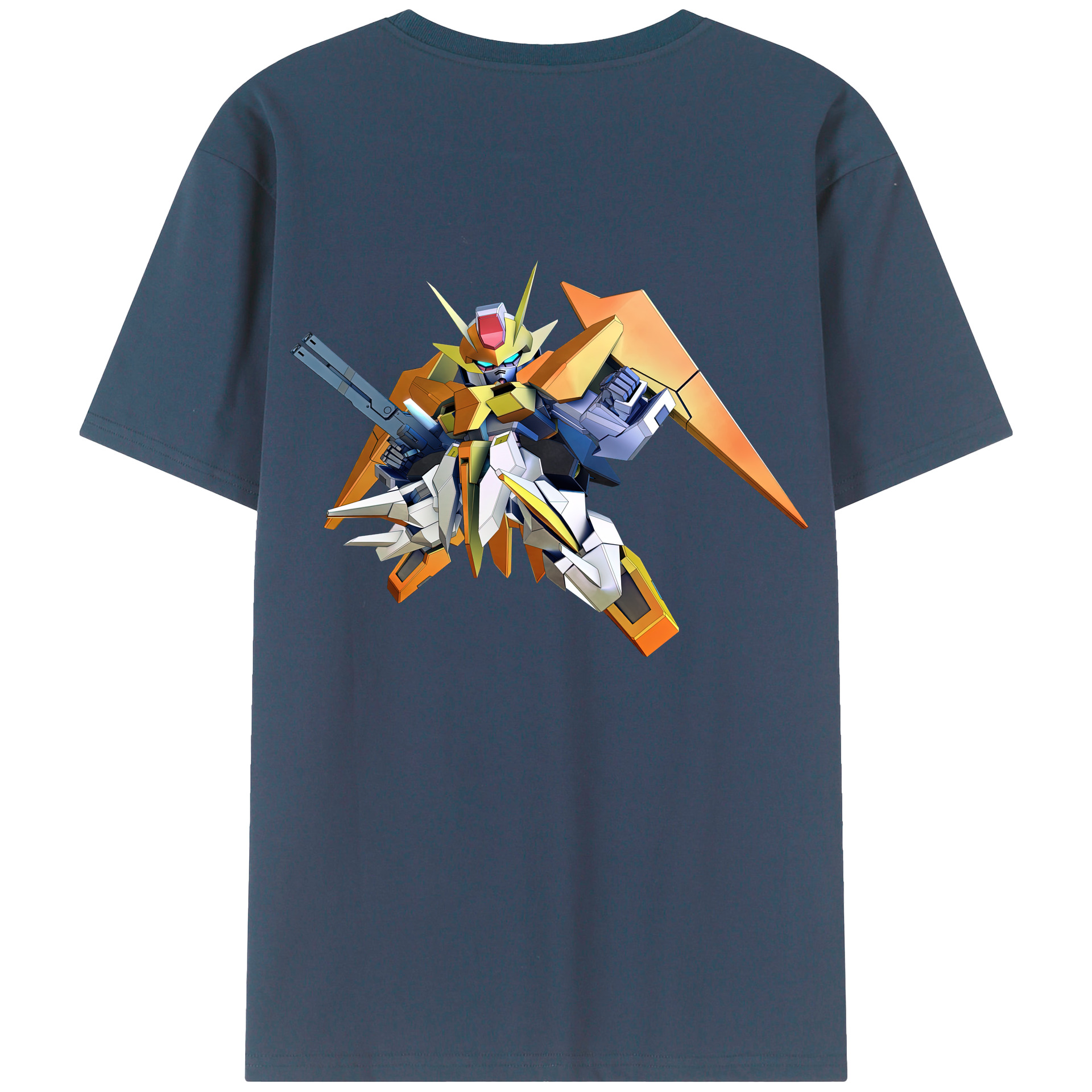 （画像用） 機動戦士ガンダム Mobile Suit Gundam 綿100％ メンズ半袖Tシャツ（バックプリント） 通気性