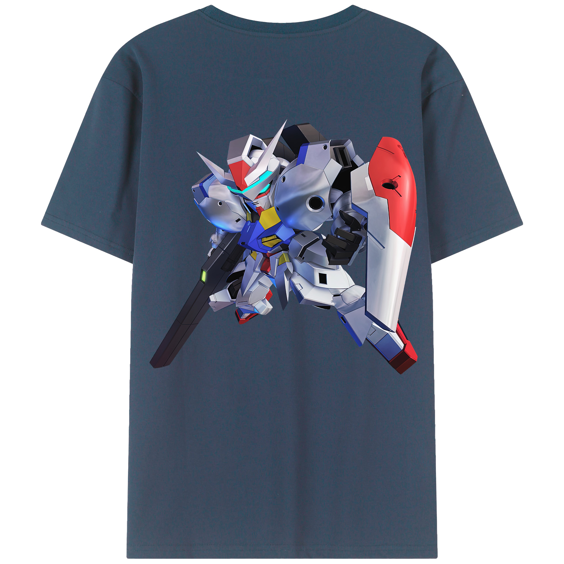 （画像用） 機動戦士ガンダム Mobile Suit Gundam 綿100％ メンズ半袖Tシャツ（バックプリント） 通気性