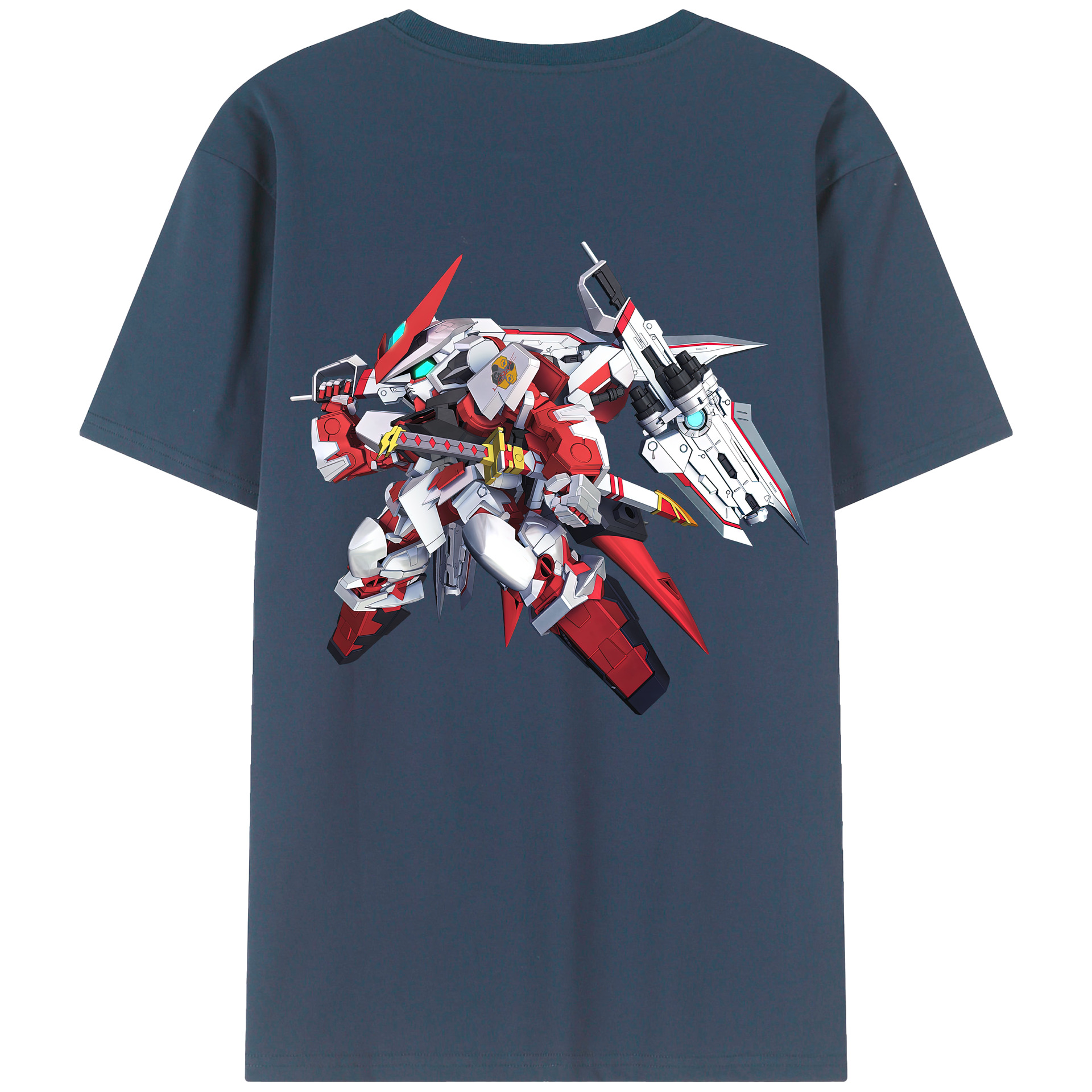 （画像用） 機動戦士ガンダム Mobile Suit Gundam 綿100％ メンズ半袖Tシャツ（バックプリント） 通気性