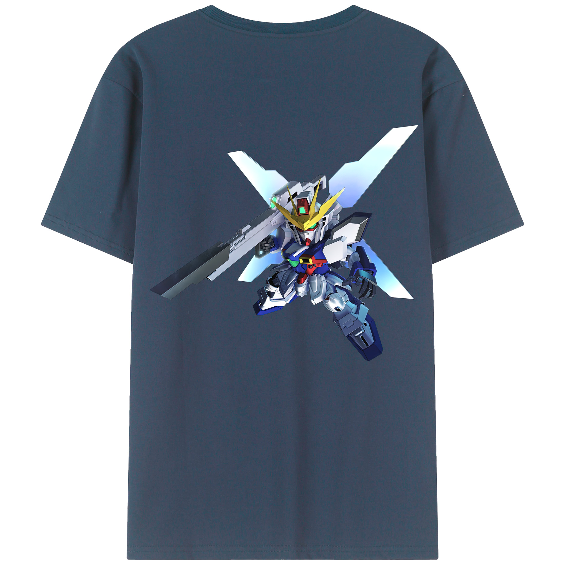 （画像用） 機動戦士ガンダム Mobile Suit Gundam 綿100％ メンズ半袖Tシャツ（バックプリント） 通気性