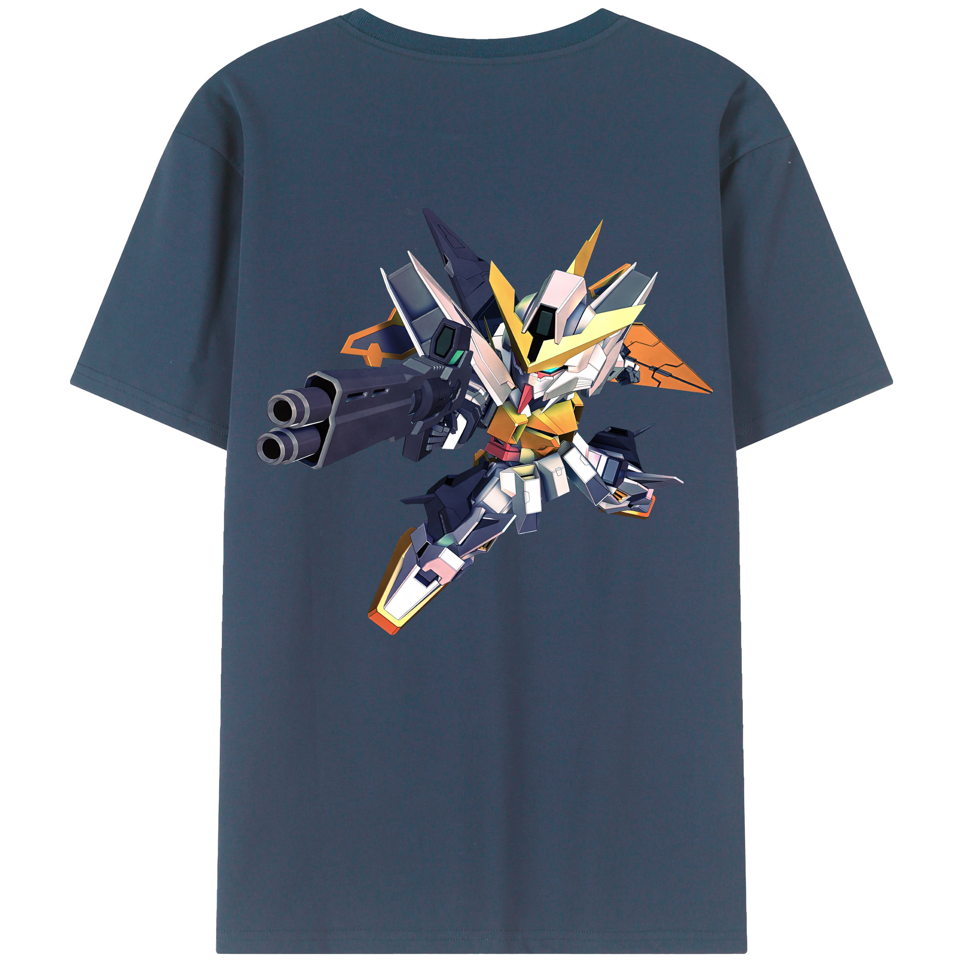 （画像用） 機動戦士ガンダム Mobile Suit Gundam 綿100％ メンズ半袖Tシャツ（バックプリント） 通気性