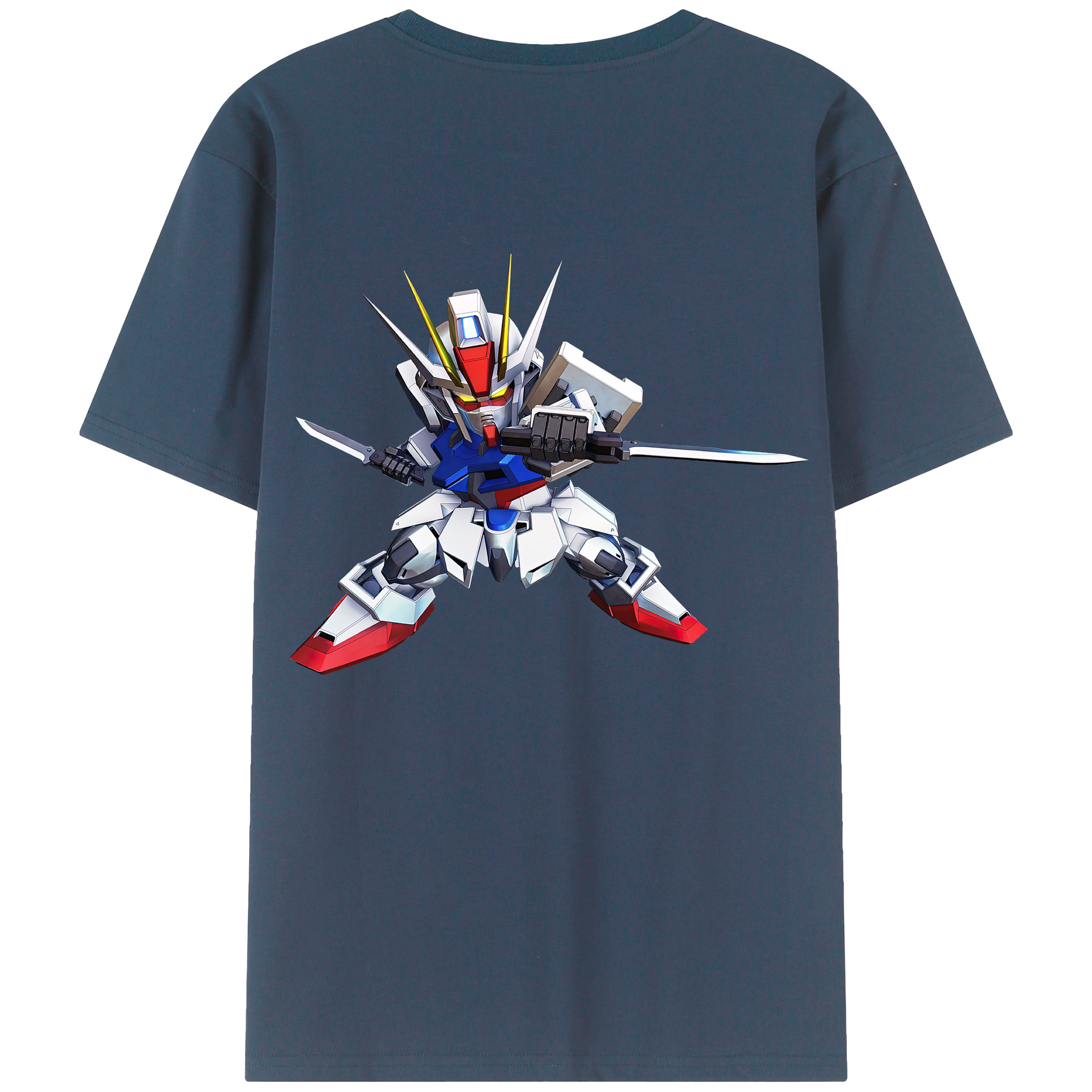 （画像用） 機動戦士ガンダム Mobile Suit Gundam 綿100％ メンズ半袖Tシャツ（バックプリント） 通気性