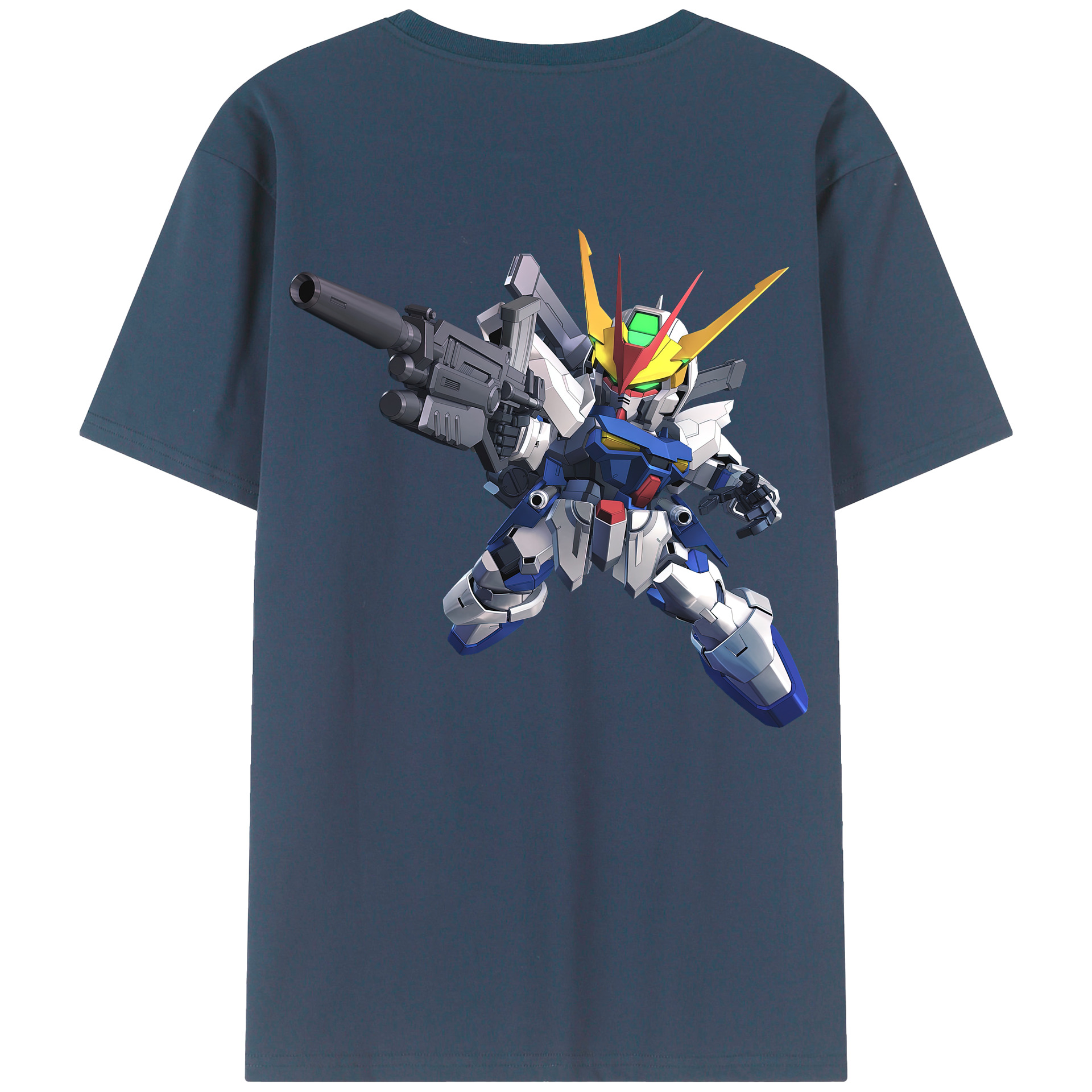 （画像用） 機動戦士ガンダム Mobile Suit Gundam 綿100％ メンズ半袖Tシャツ（バックプリント） 通気性