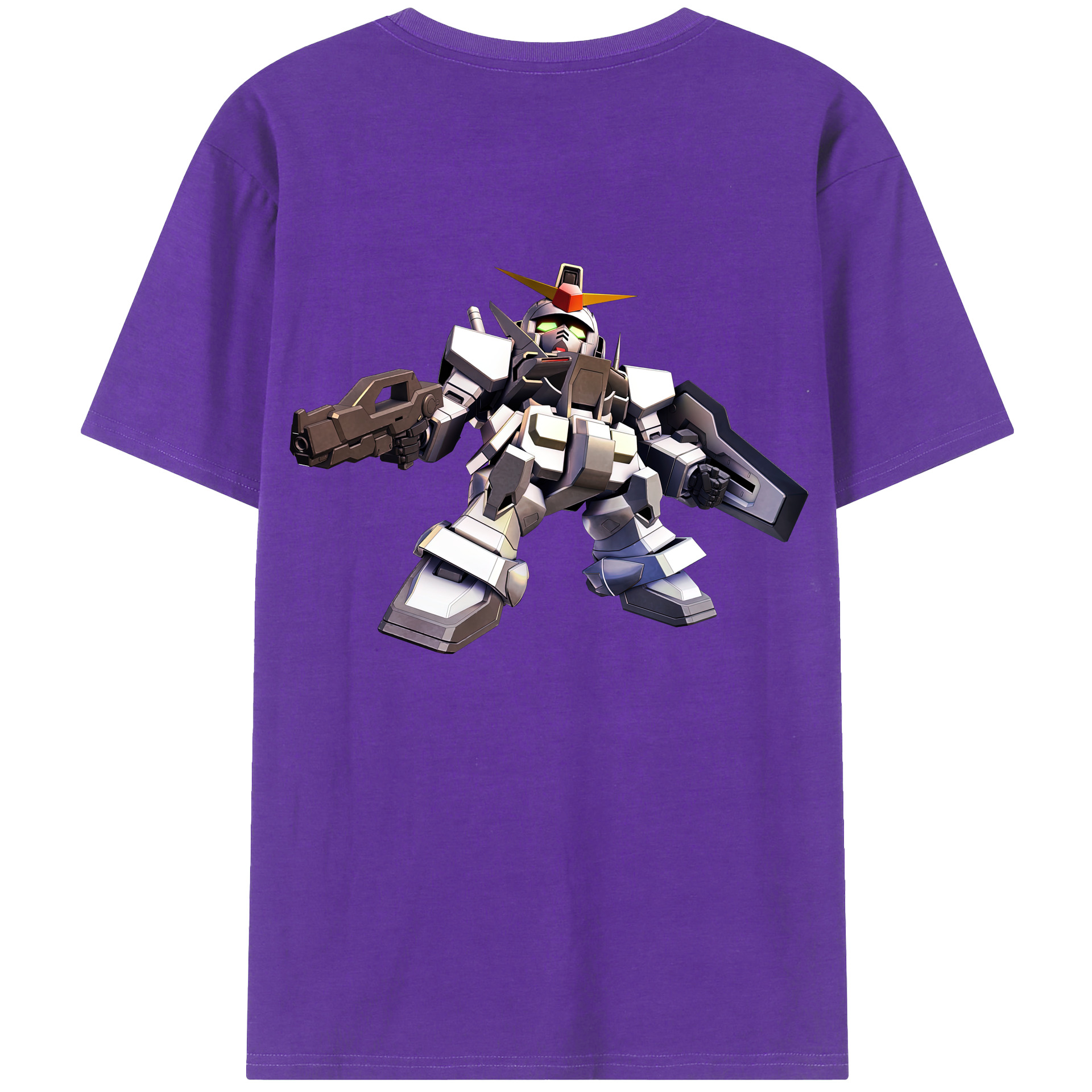 （画像用） 機動戦士ガンダム Mobile Suit Gundam 綿100％ メンズ半袖Tシャツ（バックプリント） 通気性