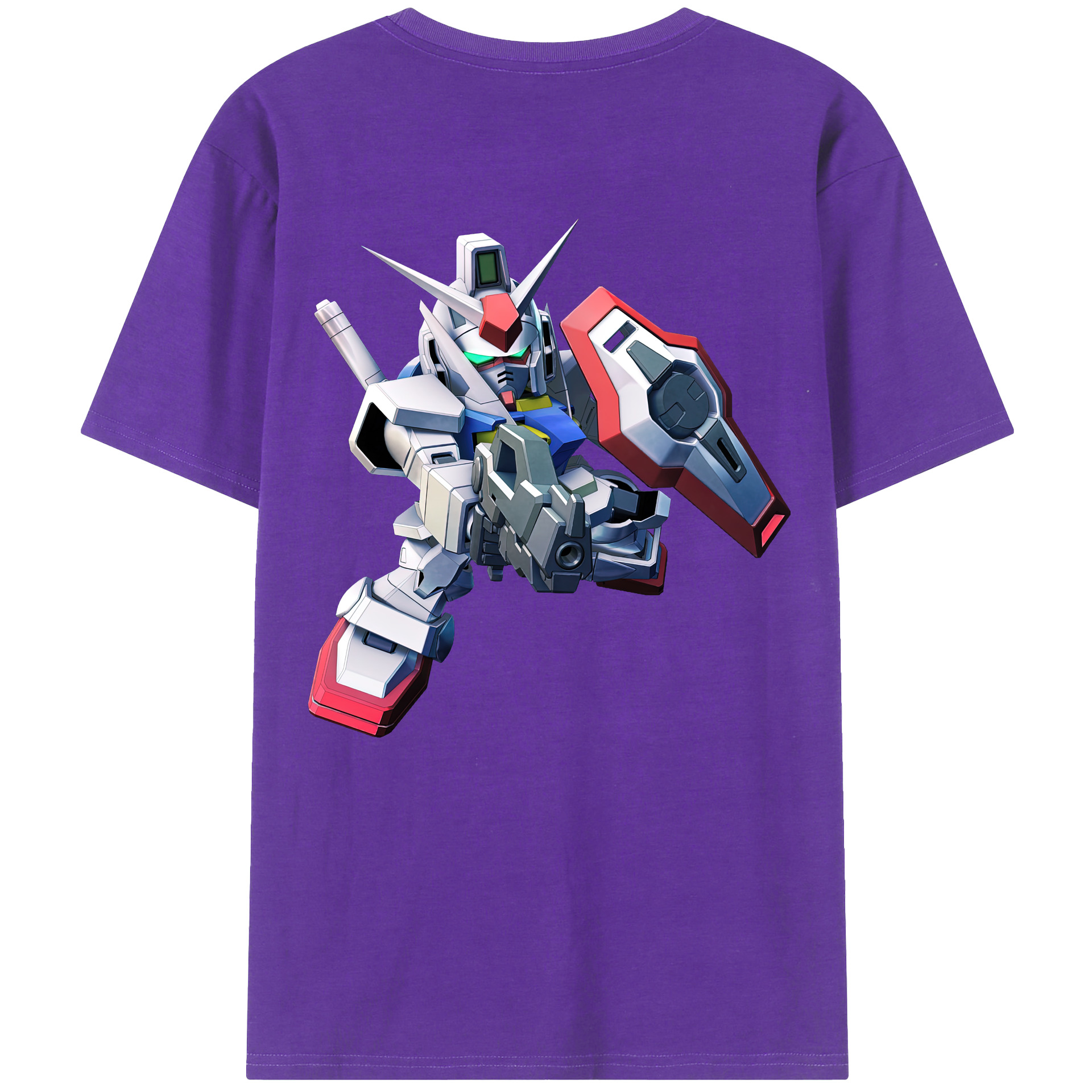 （画像用） 機動戦士ガンダム Mobile Suit Gundam 綿100％ メンズ半袖Tシャツ（バックプリント） 通気性