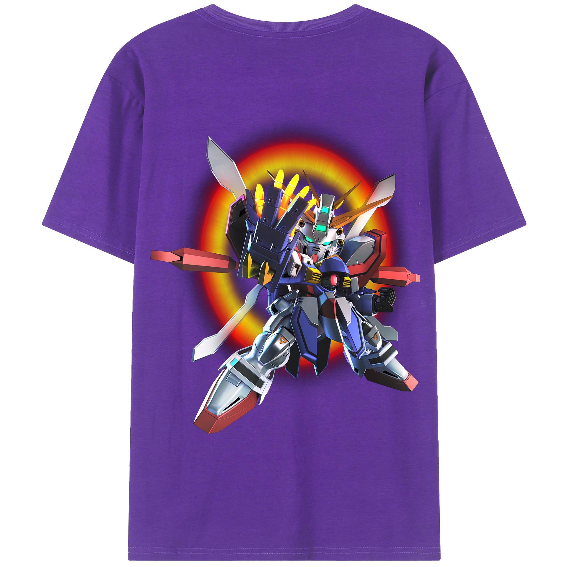 （画像用） 機動戦士ガンダム Mobile Suit Gundam 綿100％ メンズ半袖Tシャツ（バックプリント） 通気性