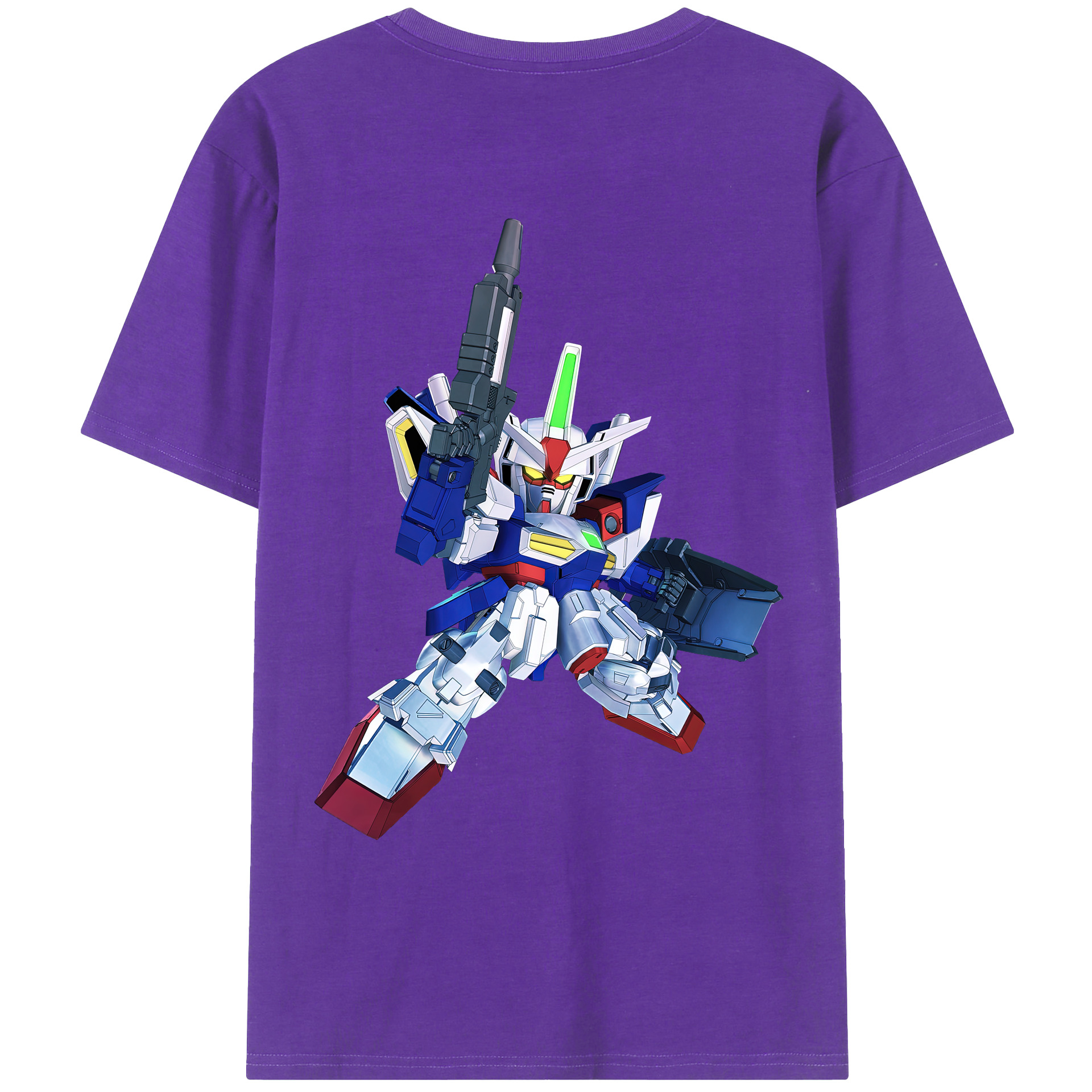 （画像用） 機動戦士ガンダム Mobile Suit Gundam 綿100％ メンズ半袖Tシャツ（バックプリント） 通気性