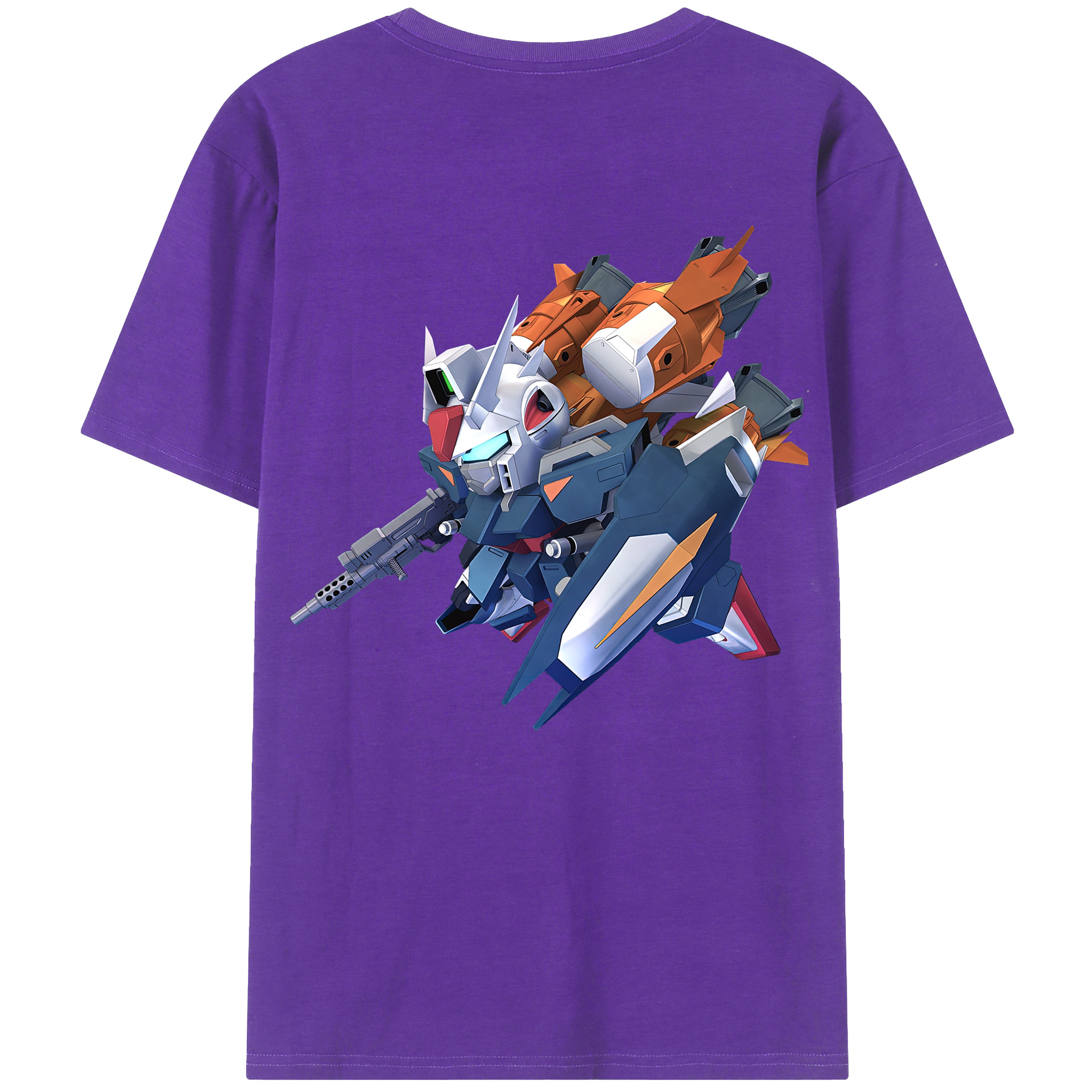 （画像用） 機動戦士ガンダム Mobile Suit Gundam 綿100％ メンズ半袖Tシャツ（バックプリント） 通気性