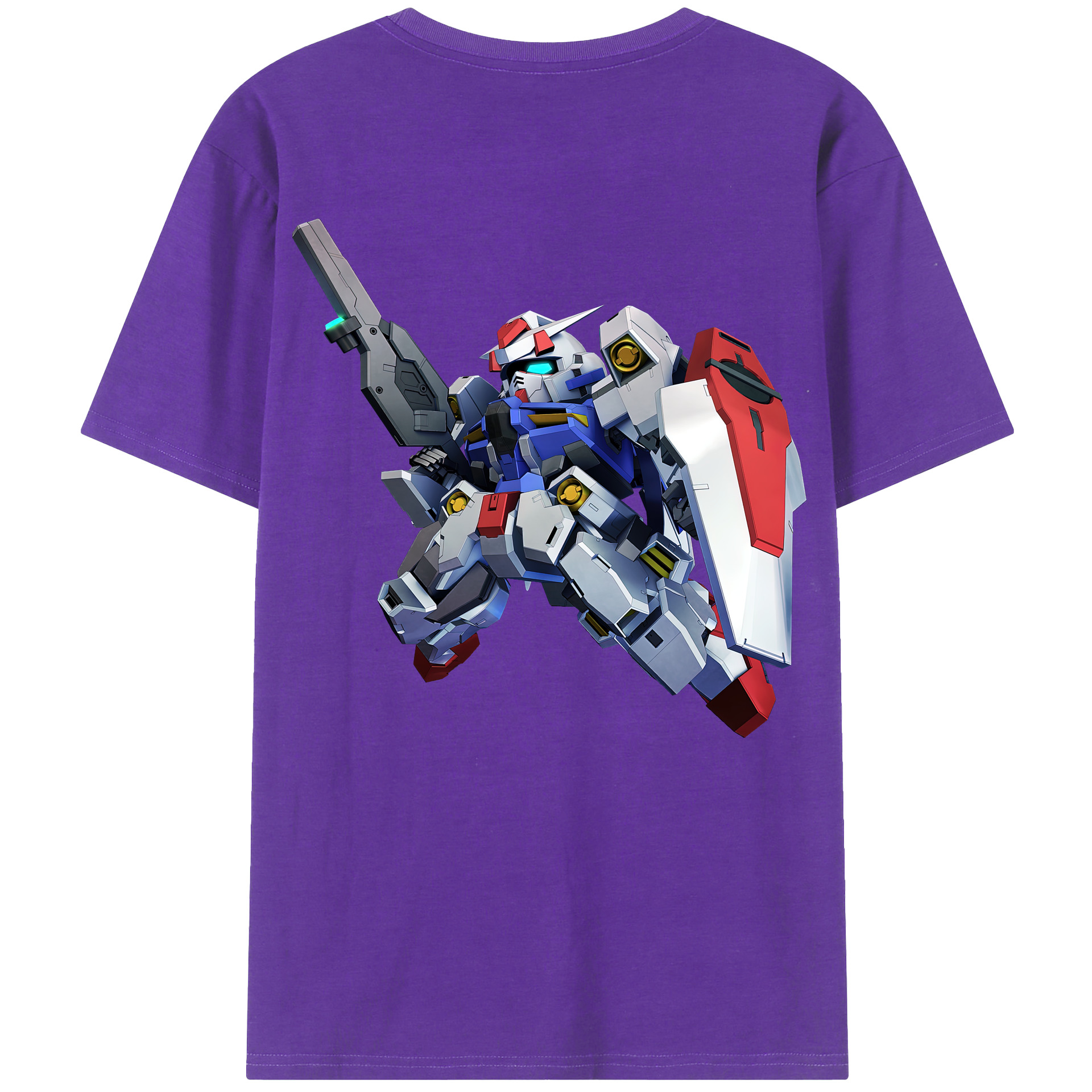 （画像用） 機動戦士ガンダム Mobile Suit Gundam 綿100％ メンズ半袖Tシャツ（バックプリント） 通気性