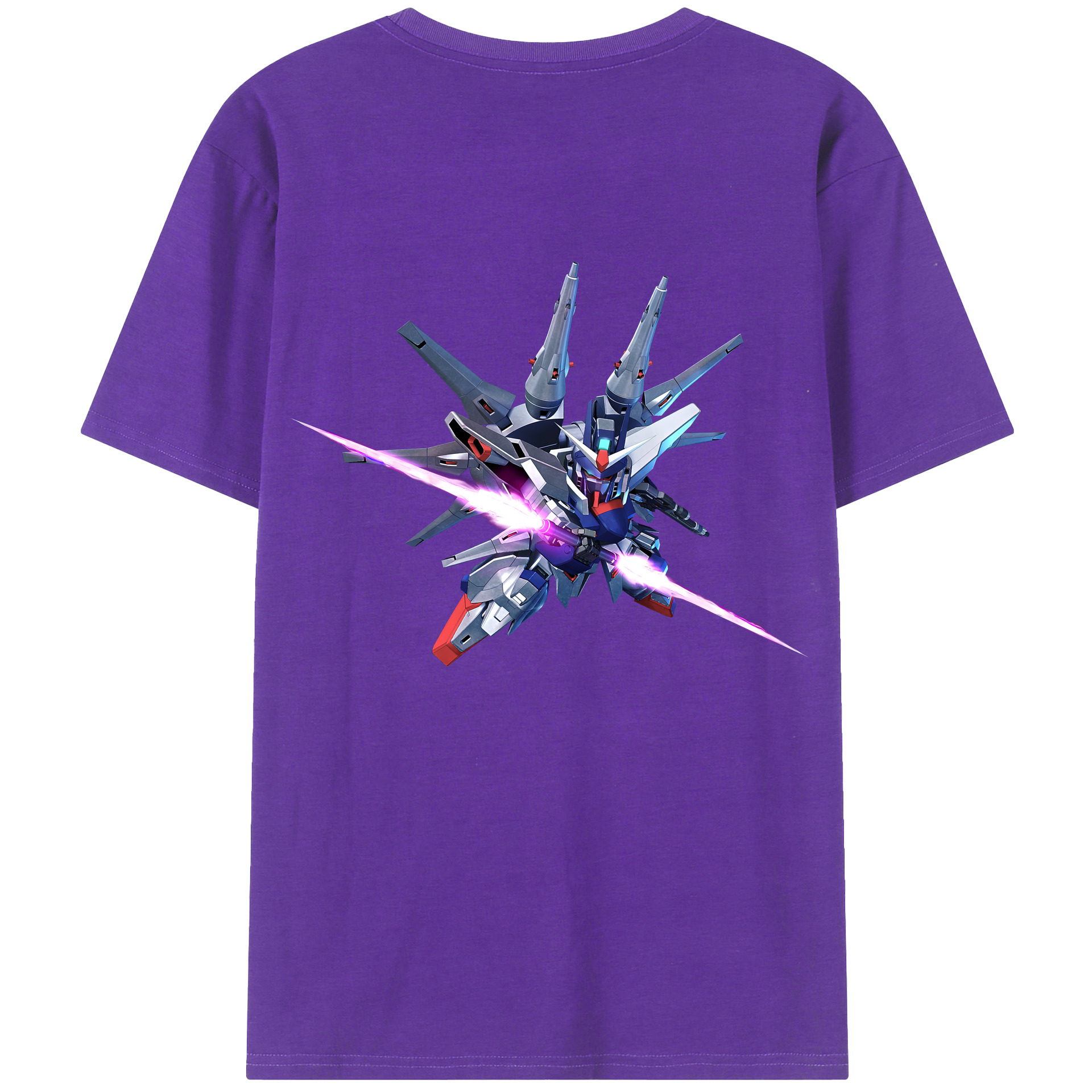 （画像用） 機動戦士ガンダム Mobile Suit Gundam 綿100％ メンズ半袖Tシャツ（バックプリント） 通気性