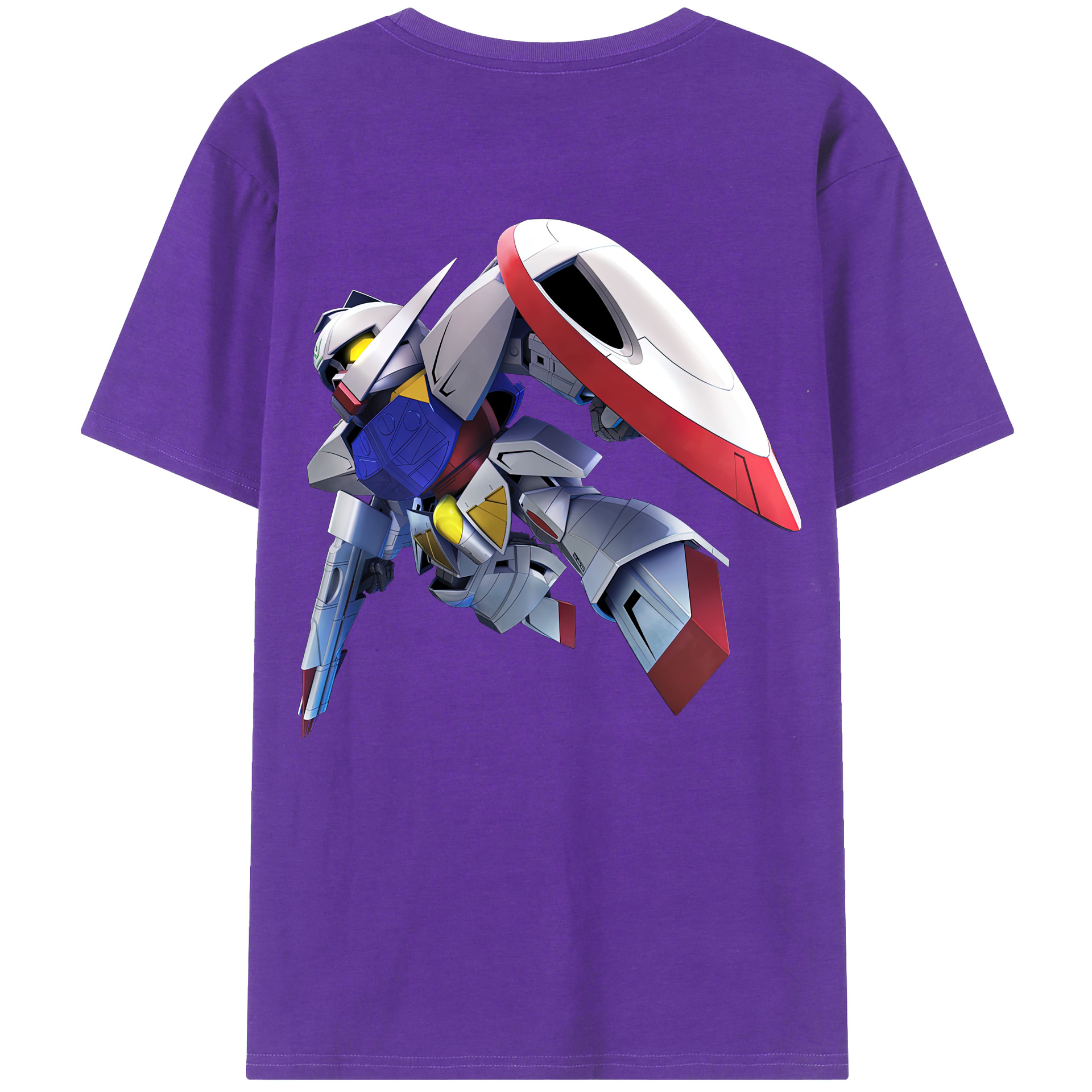 （画像用） 機動戦士ガンダム Mobile Suit Gundam 綿100％ メンズ半袖Tシャツ（バックプリント） 通気性