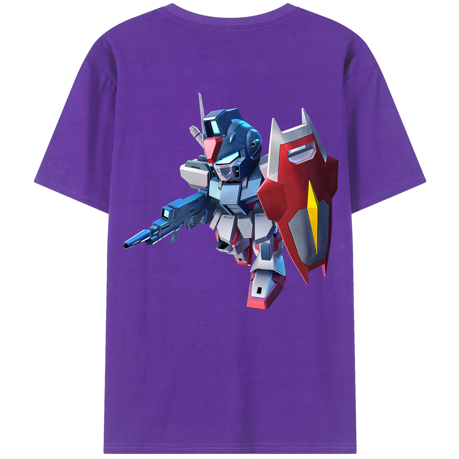 （画像用） 機動戦士ガンダム Mobile Suit Gundam 綿100％ メンズ半袖Tシャツ（バックプリント） 通気性