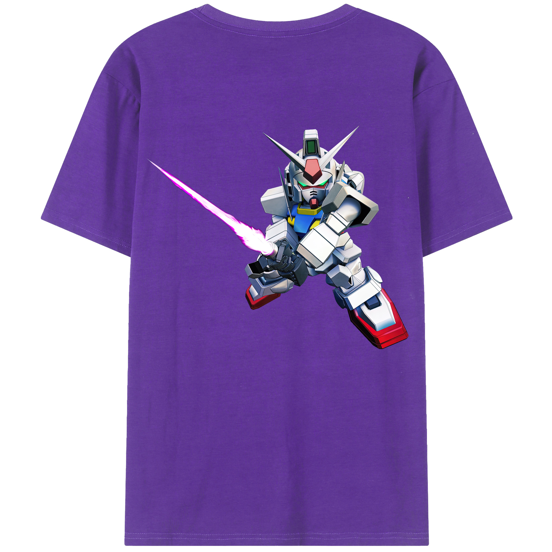（画像用） 機動戦士ガンダム Mobile Suit Gundam 綿100％ メンズ半袖Tシャツ（バックプリント） 通気性