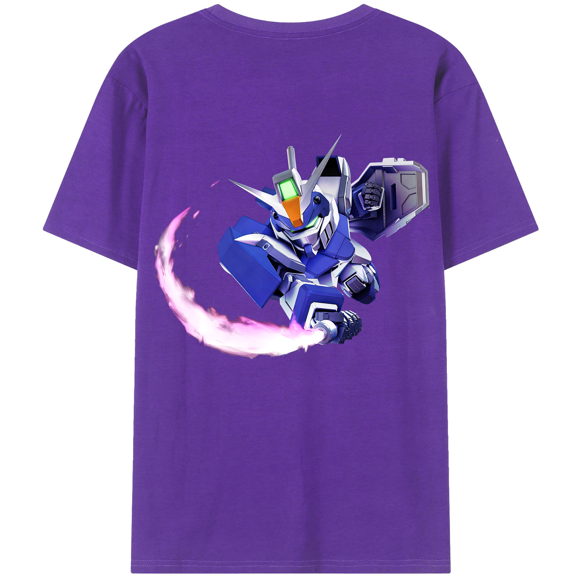 （画像用） 機動戦士ガンダム Mobile Suit Gundam 綿100％ メンズ半袖Tシャツ（バックプリント） 通気性