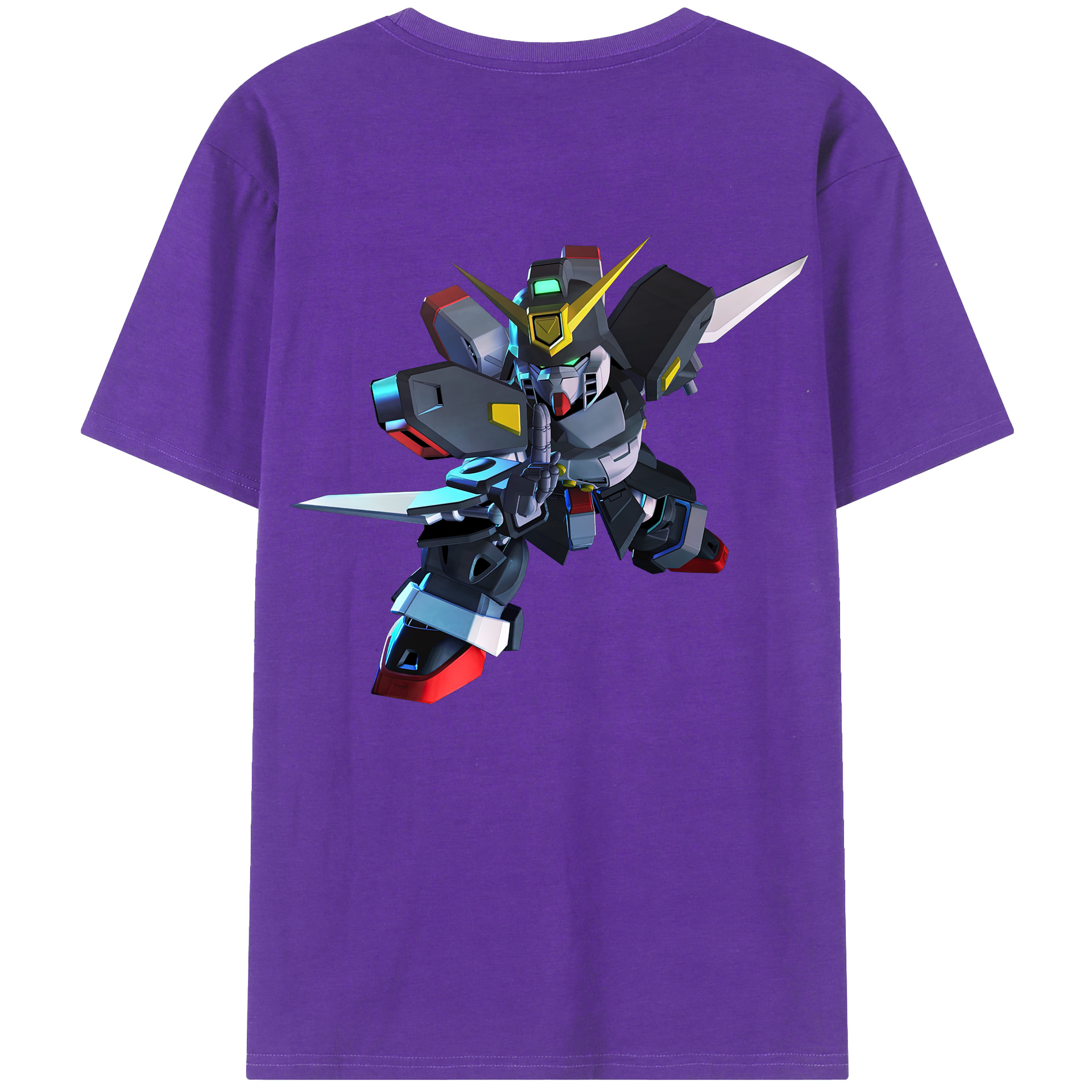 （画像用） 機動戦士ガンダム Mobile Suit Gundam 綿100％ メンズ半袖Tシャツ（バックプリント） 通気性