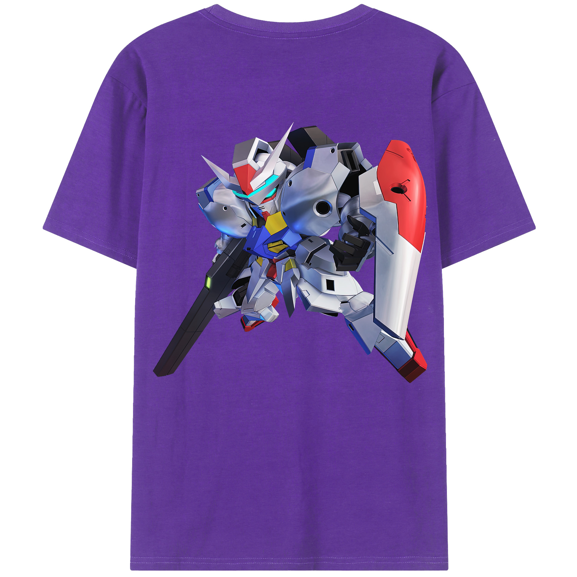 （画像用） 機動戦士ガンダム Mobile Suit Gundam 綿100％ メンズ半袖Tシャツ（バックプリント） 通気性