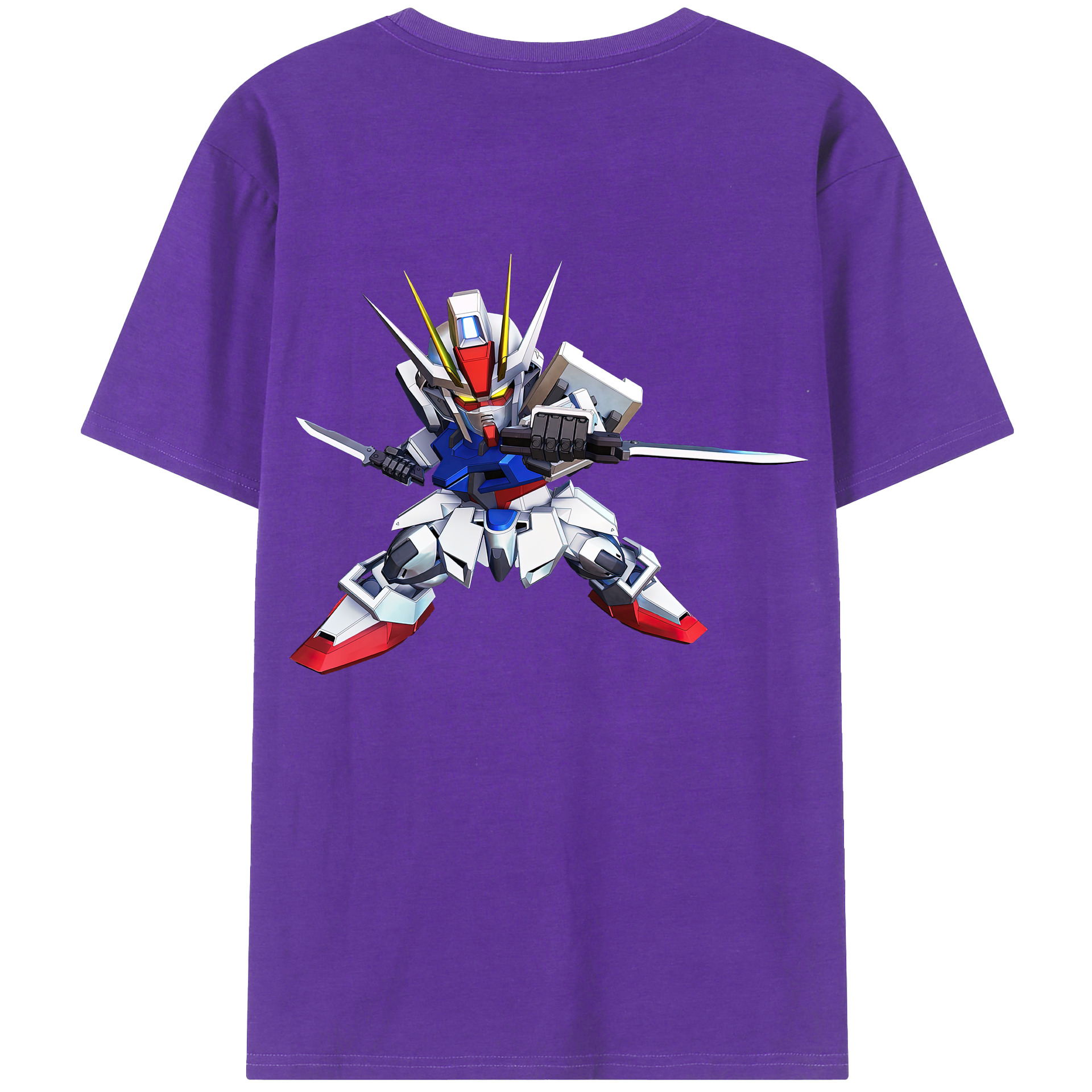 （画像用） 機動戦士ガンダム Mobile Suit Gundam 綿100％ メンズ半袖Tシャツ（バックプリント） 通気性