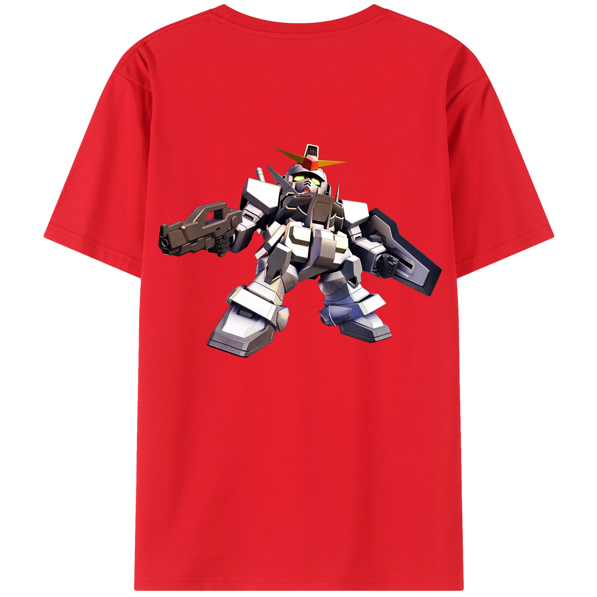 （画像用） 機動戦士ガンダム Mobile Suit Gundam 綿100％ メンズ半袖Tシャツ（バックプリント） 通気性