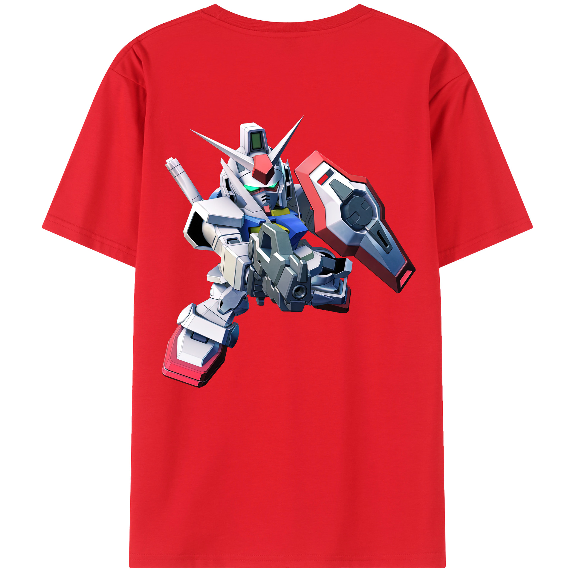 （画像用） 機動戦士ガンダム Mobile Suit Gundam 綿100％ メンズ半袖Tシャツ（バックプリント） 通気性