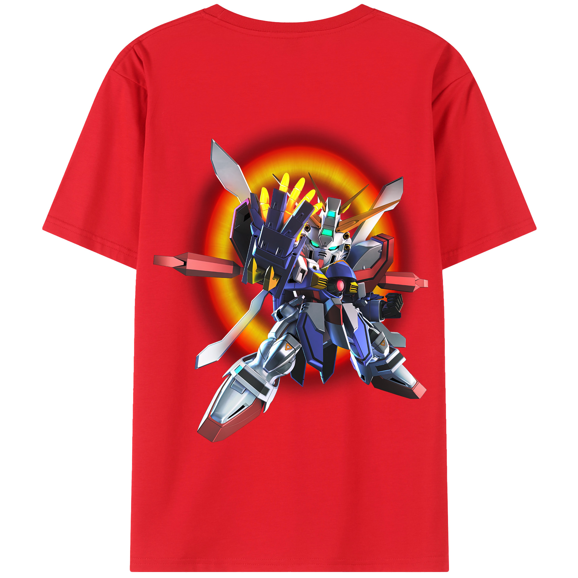 （画像用） 機動戦士ガンダム Mobile Suit Gundam 綿100％ メンズ半袖Tシャツ（バックプリント） 通気性