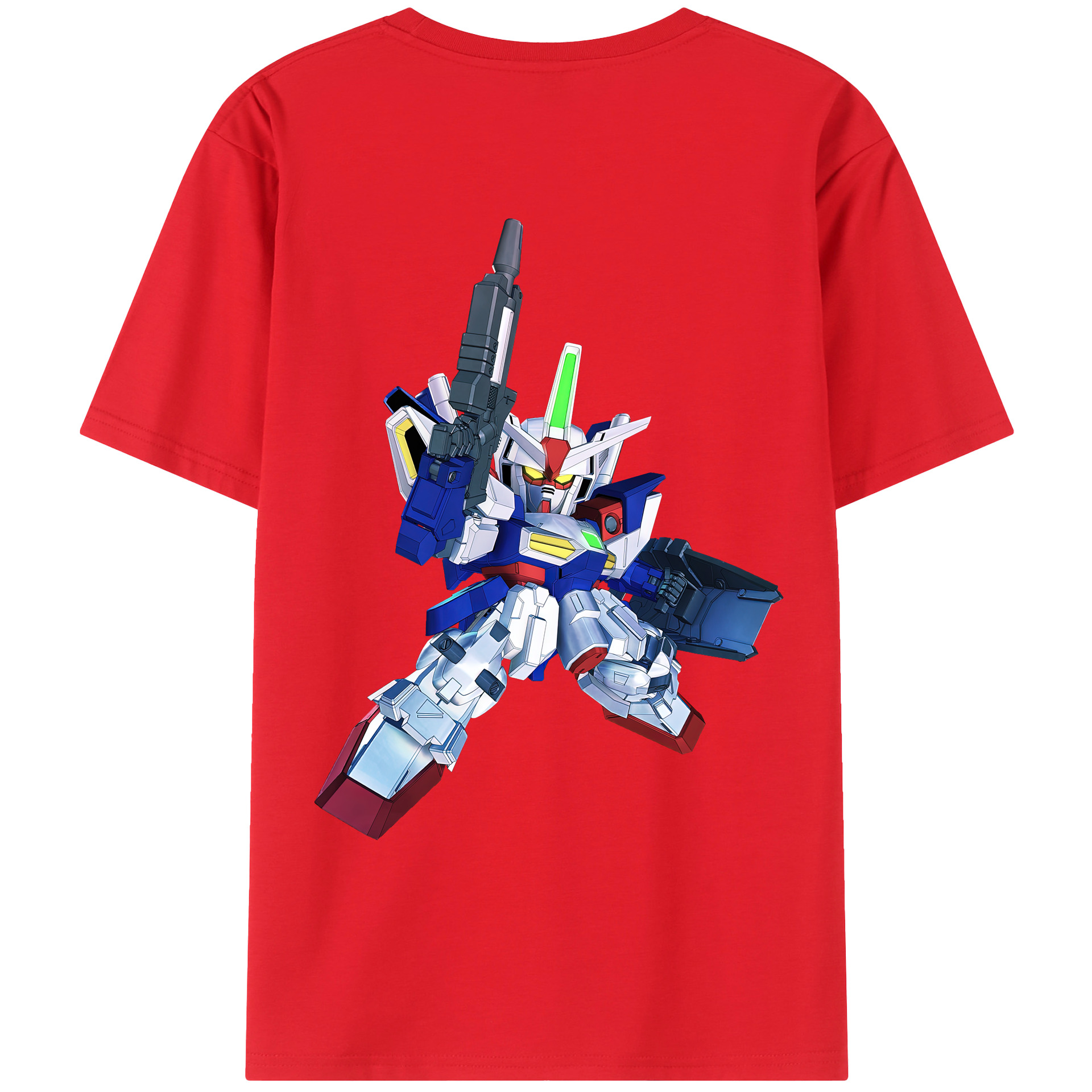 （画像用） 機動戦士ガンダム Mobile Suit Gundam 綿100％ メンズ半袖Tシャツ（バックプリント） 通気性