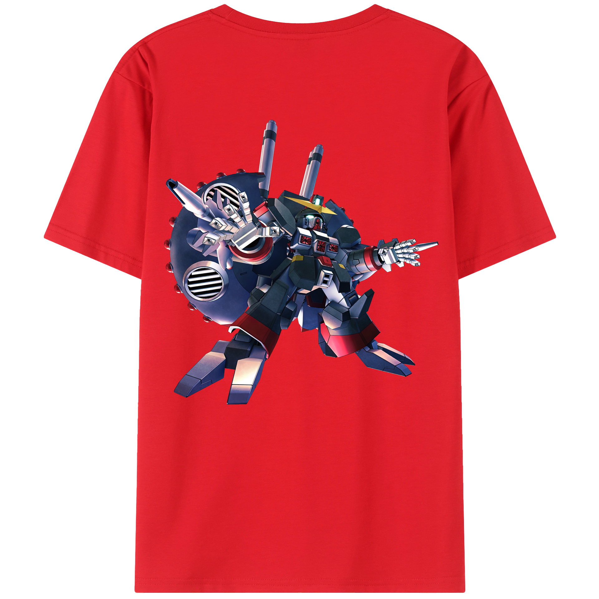（画像用） 機動戦士ガンダム Mobile Suit Gundam 綿100％ メンズ半袖Tシャツ（バックプリント） 通気性