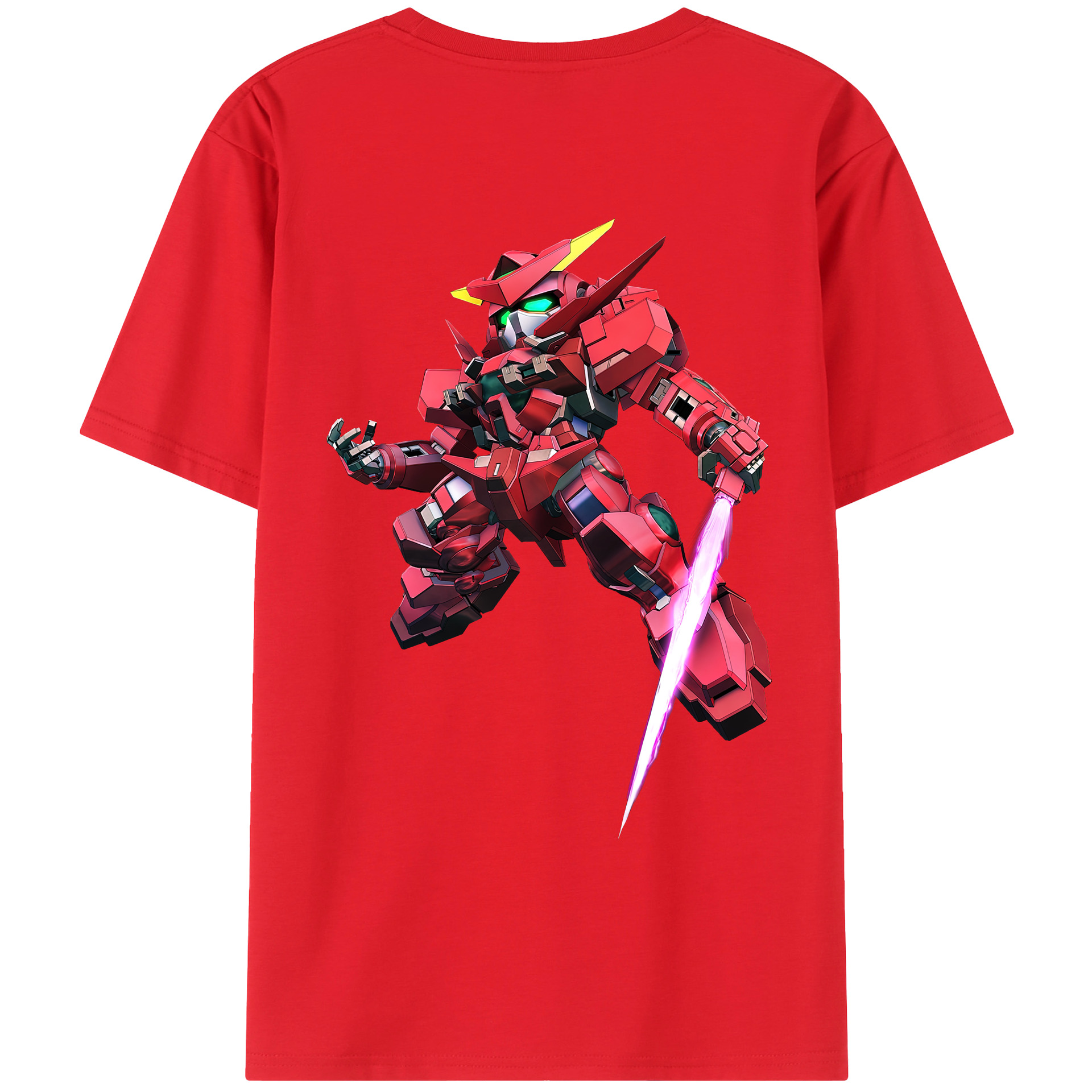 （画像用） 機動戦士ガンダム Mobile Suit Gundam 綿100％ メンズ半袖Tシャツ（バックプリント） 通気性