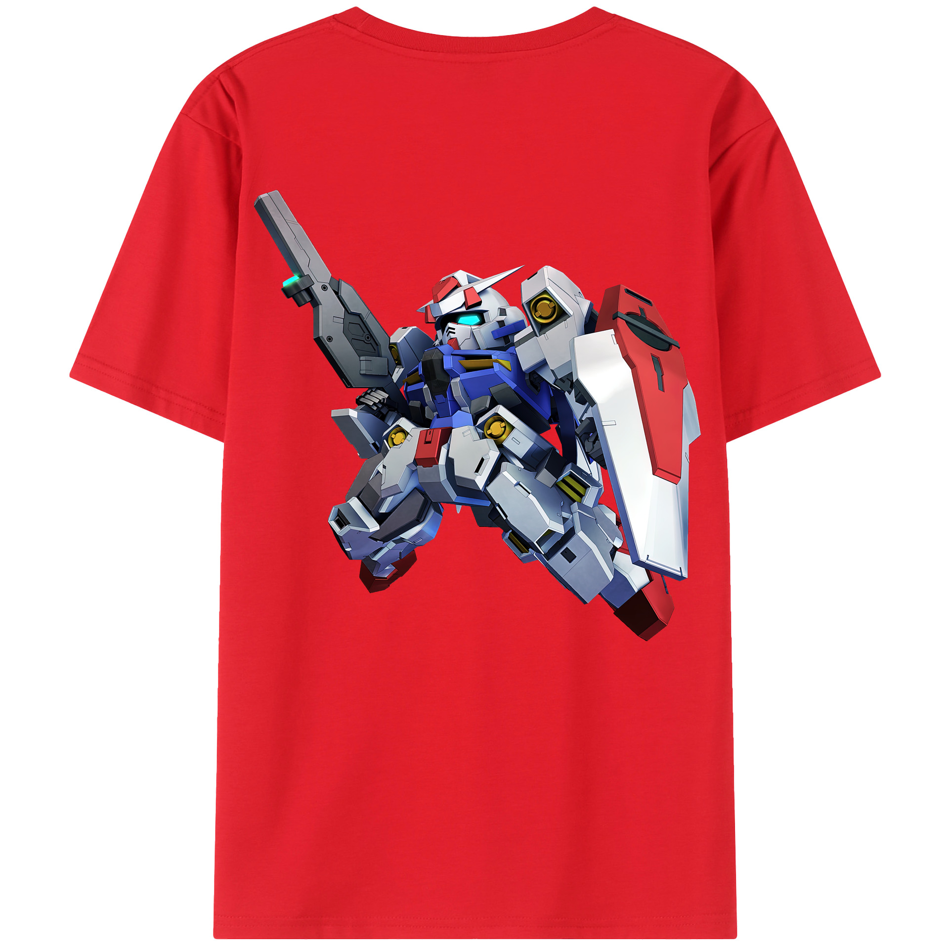（画像用） 機動戦士ガンダム Mobile Suit Gundam 綿100％ メンズ半袖Tシャツ（バックプリント） 通気性
