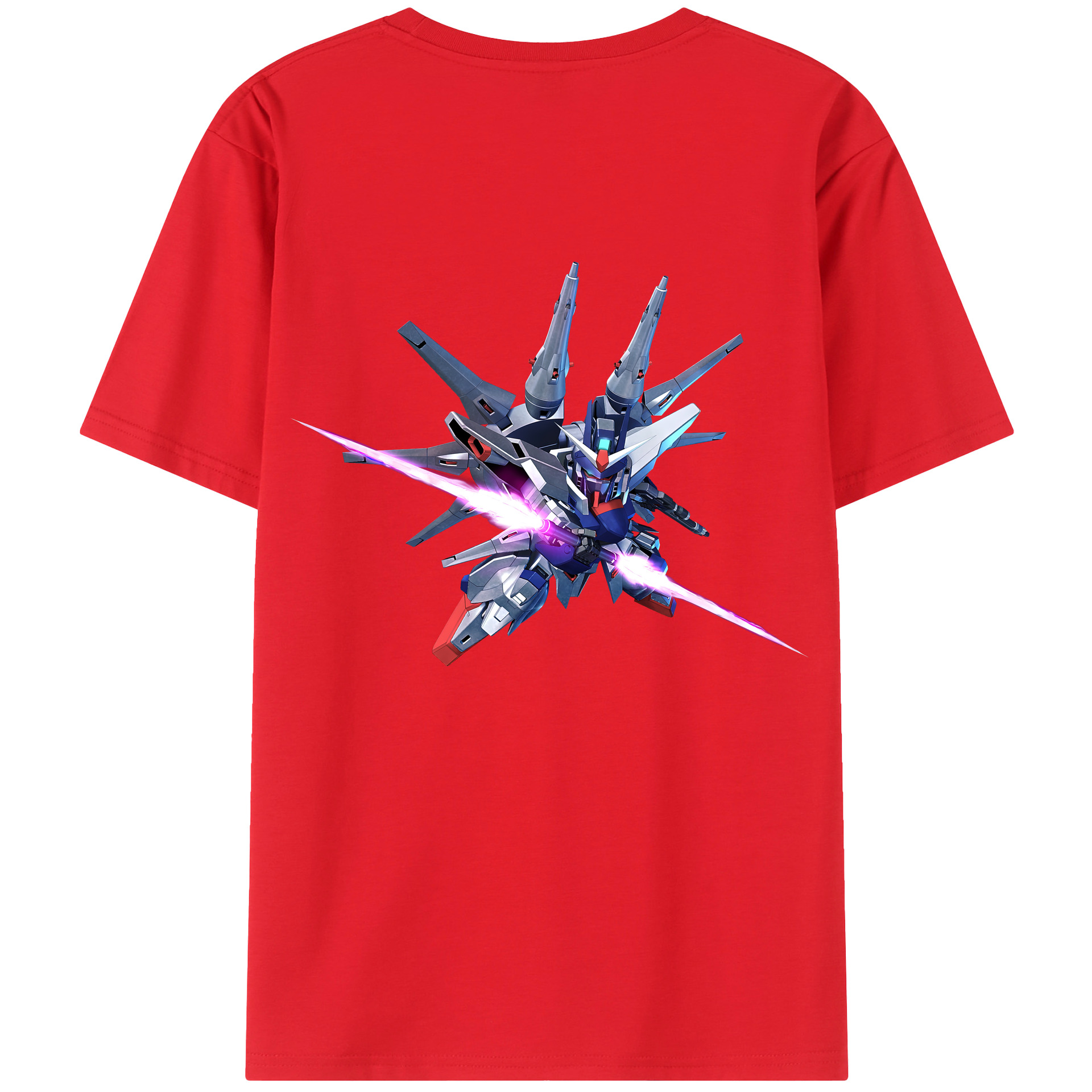 （画像用） 機動戦士ガンダム Mobile Suit Gundam 綿100％ メンズ半袖Tシャツ（バックプリント） 通気性