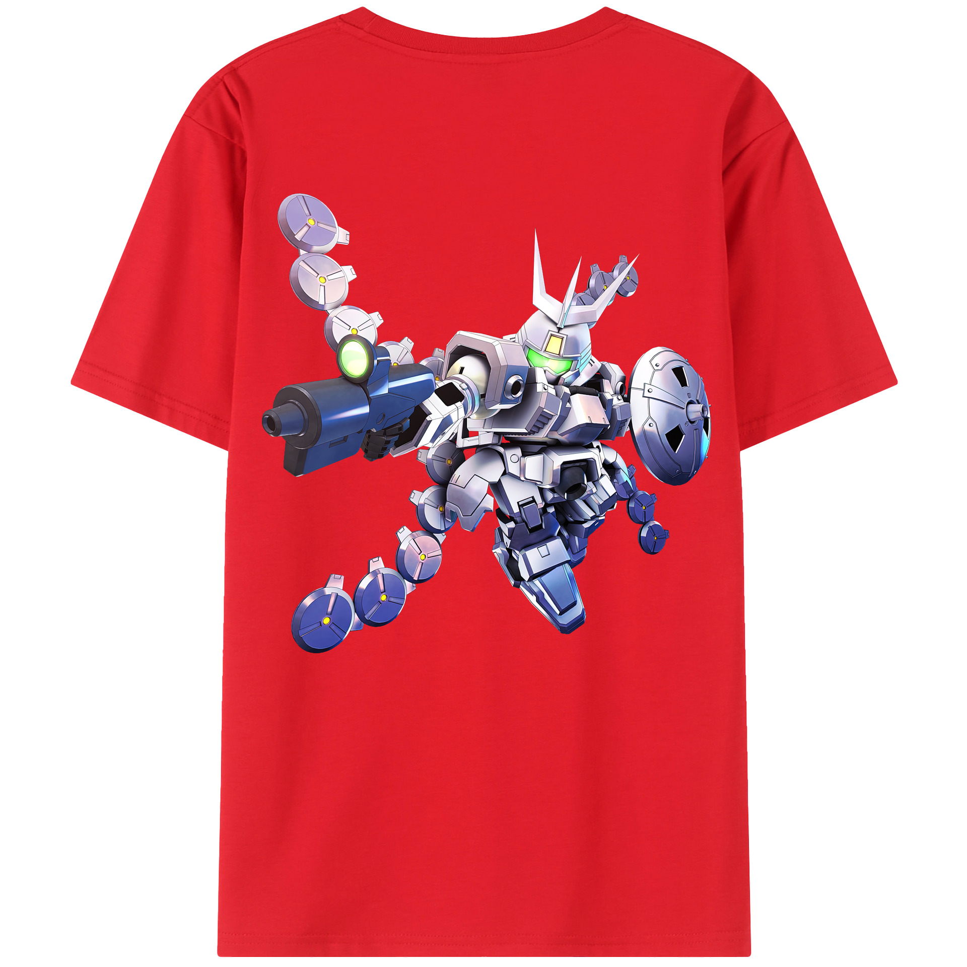 （画像用） 機動戦士ガンダム Mobile Suit Gundam 綿100％ メンズ半袖Tシャツ（バックプリント） 通気性